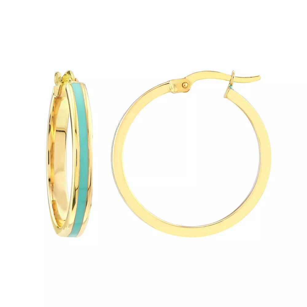 Color Romance 20 mm Enamel Hoop Earrings, Women's, Blue Product Image