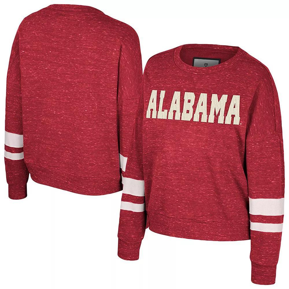 Women's Colosseum Crimson Alabama Crimson Tide Lost City Speckle Pullover Sweatshirt, Size: Small, Red Product Image