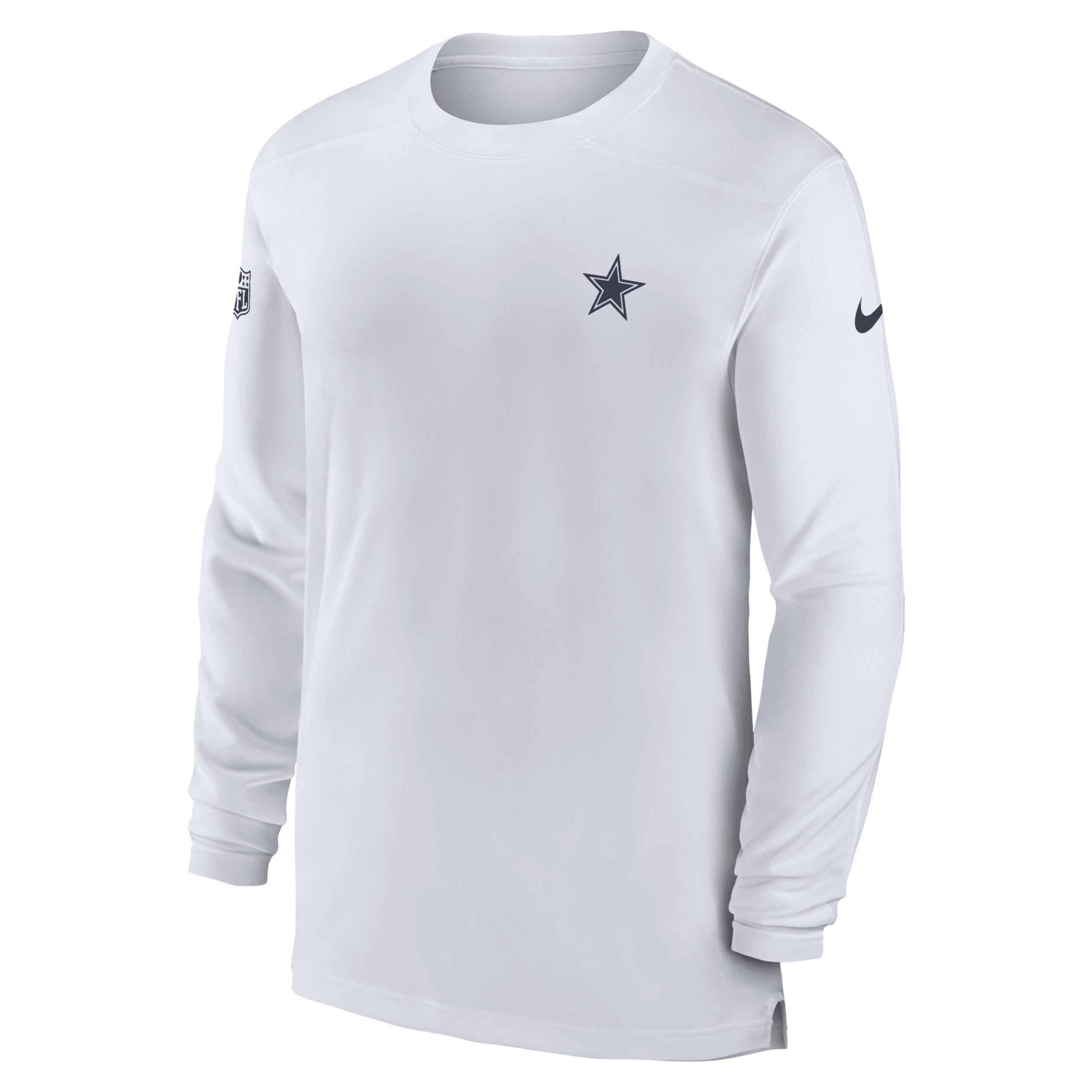Mens Nike White Dallas Cowboys Sideline Coach Performance Long Sleeve T-shirt Product Image