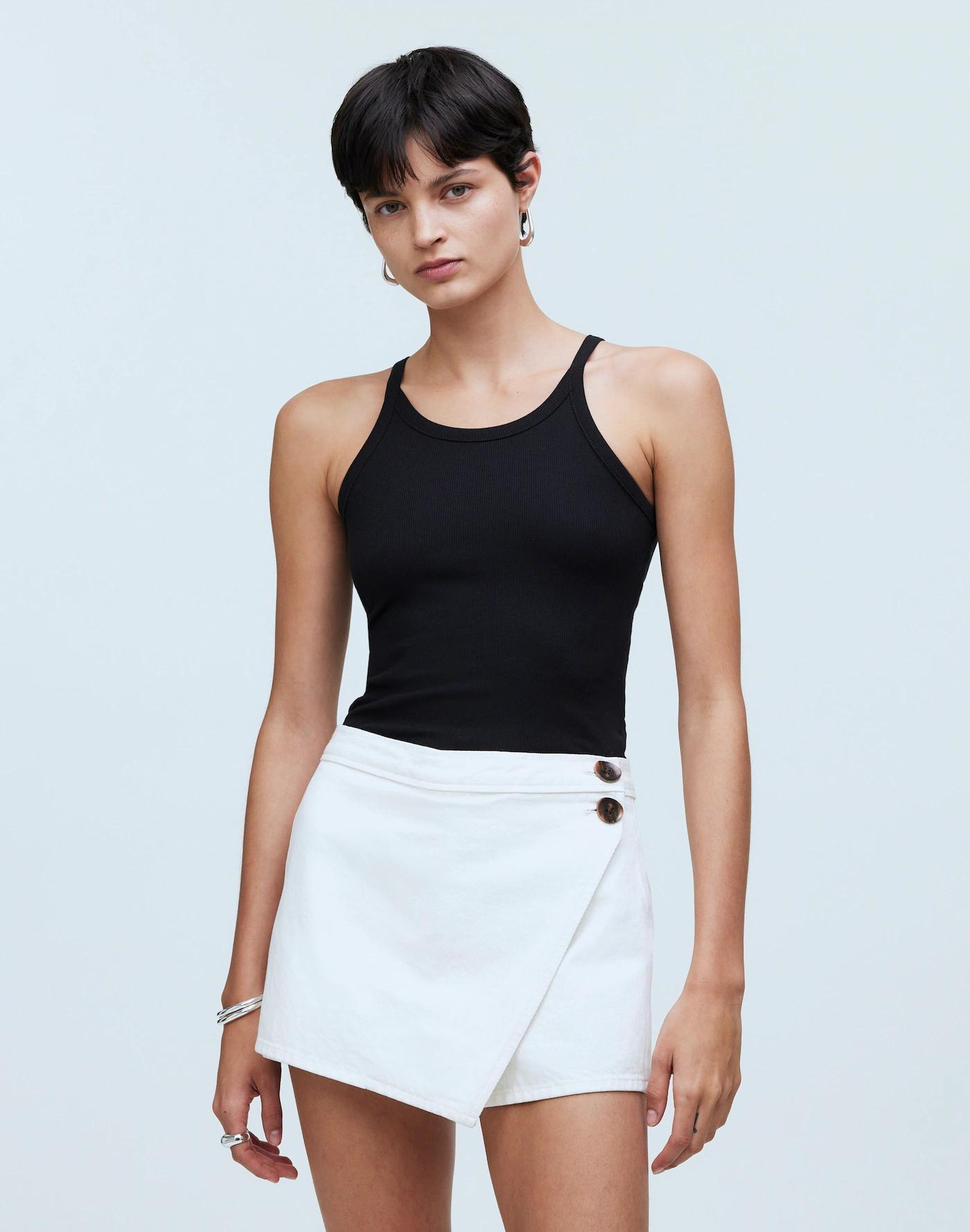 Denim Wrap Mini Skort Product Image