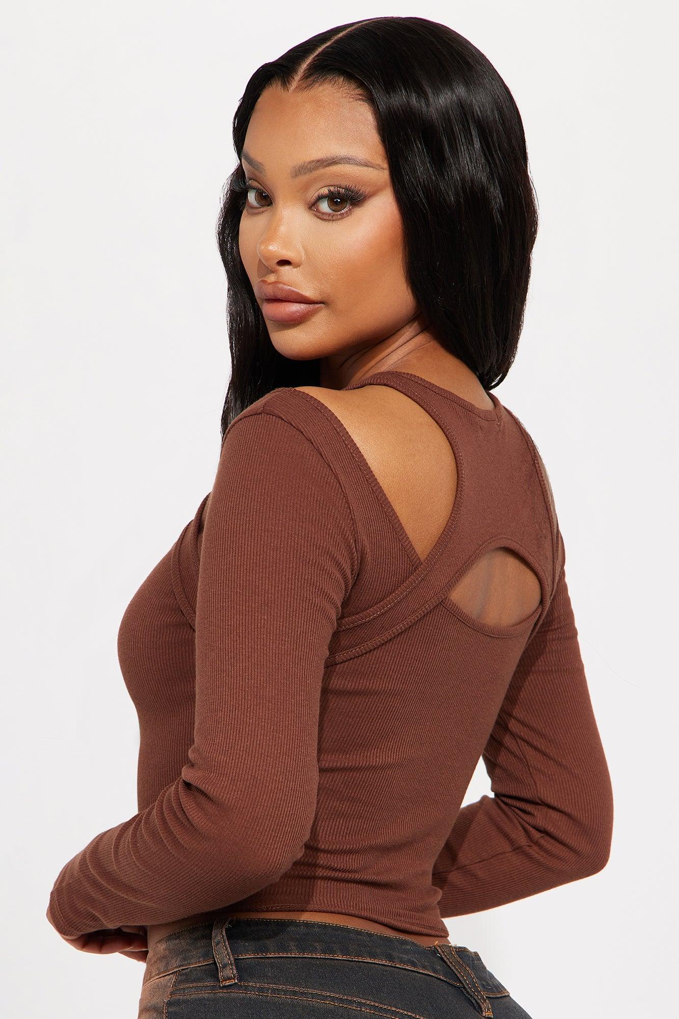 Chloe Cut Out Top - Brown Product Image
