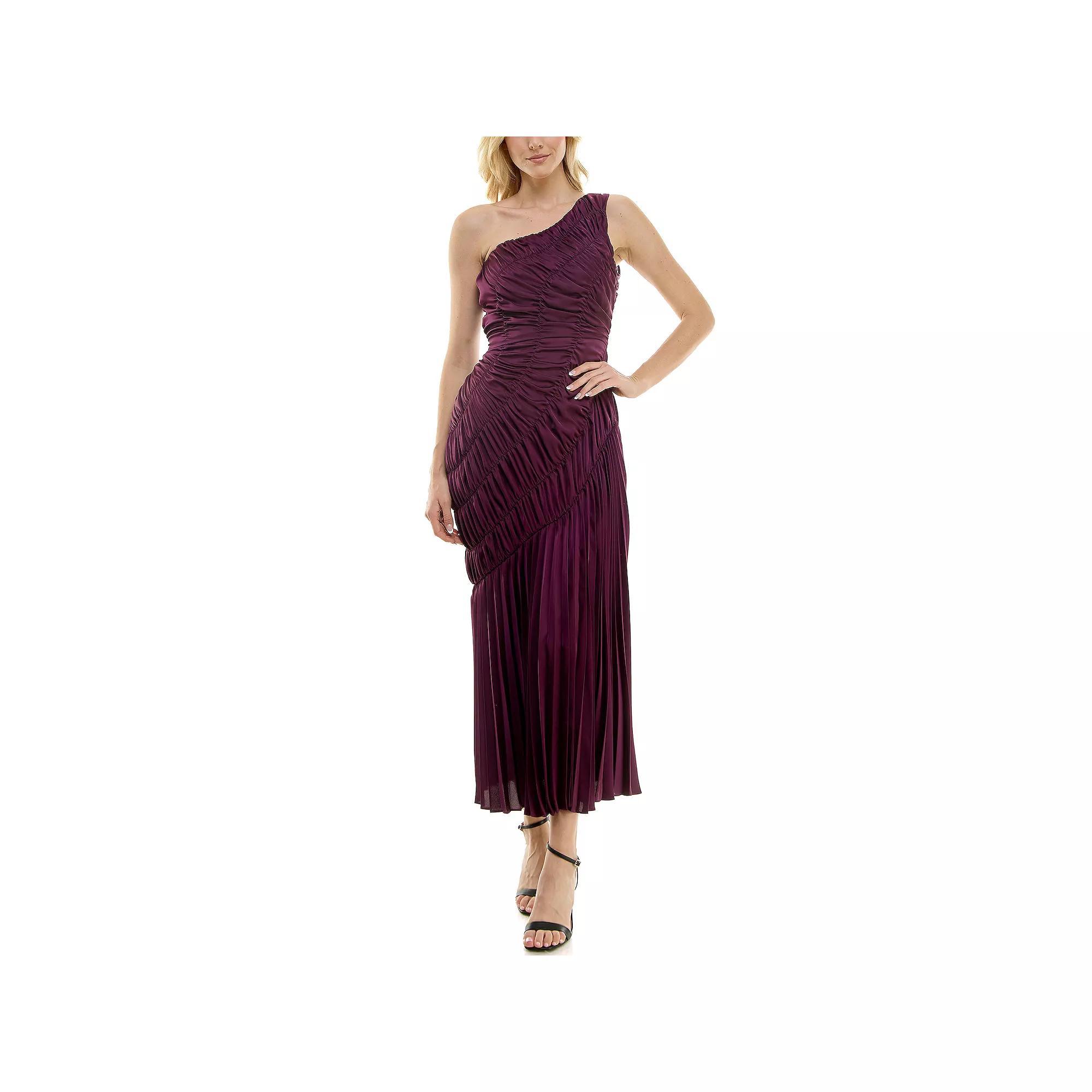 Women's Taylor Dress One Shoulder Ruched Gown, Girl's, Size: 16, Medium Purple Product Image
