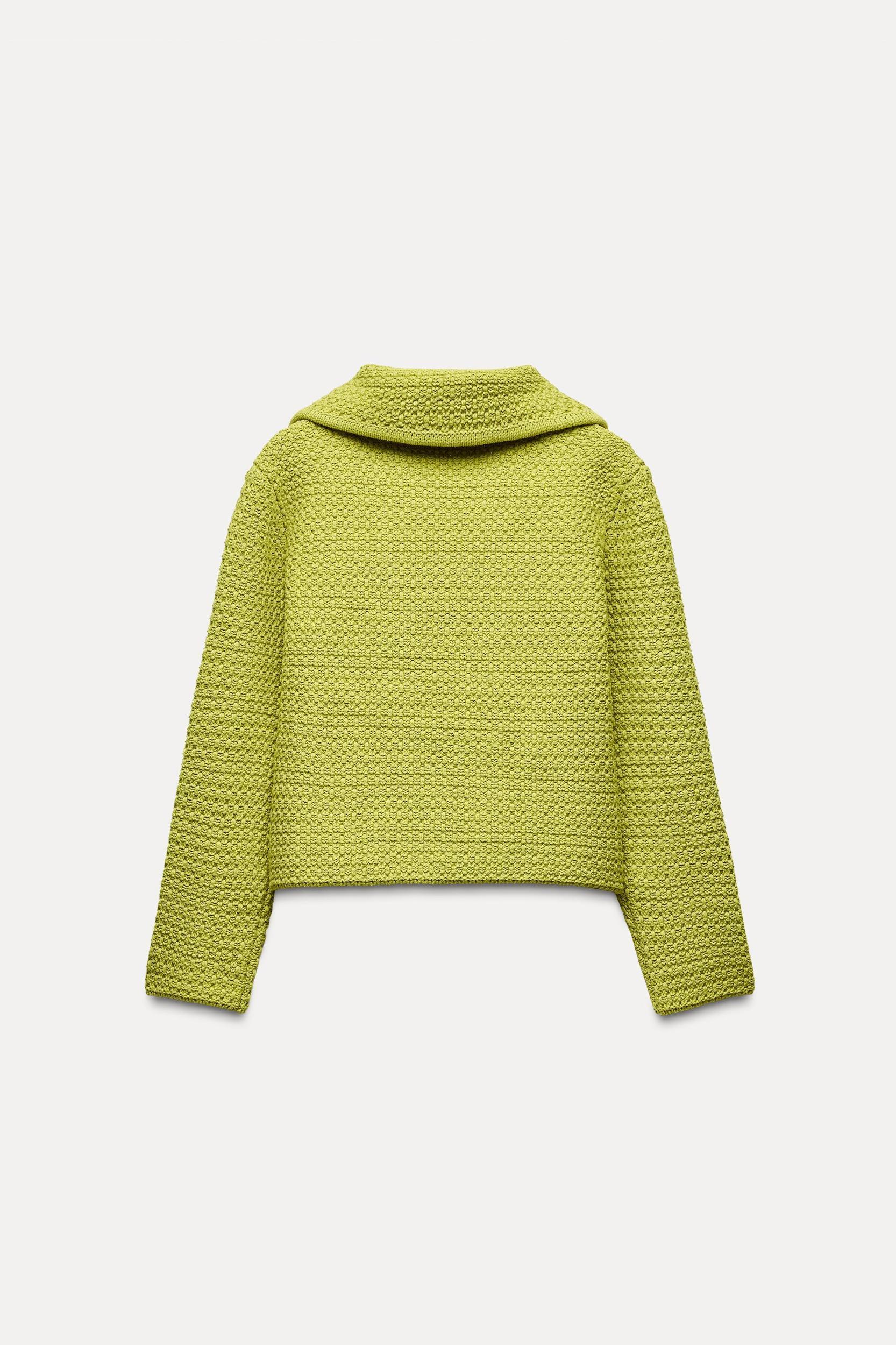 CHUNKY KNIT PETER PAN COLLAR CARDIGAN Product Image