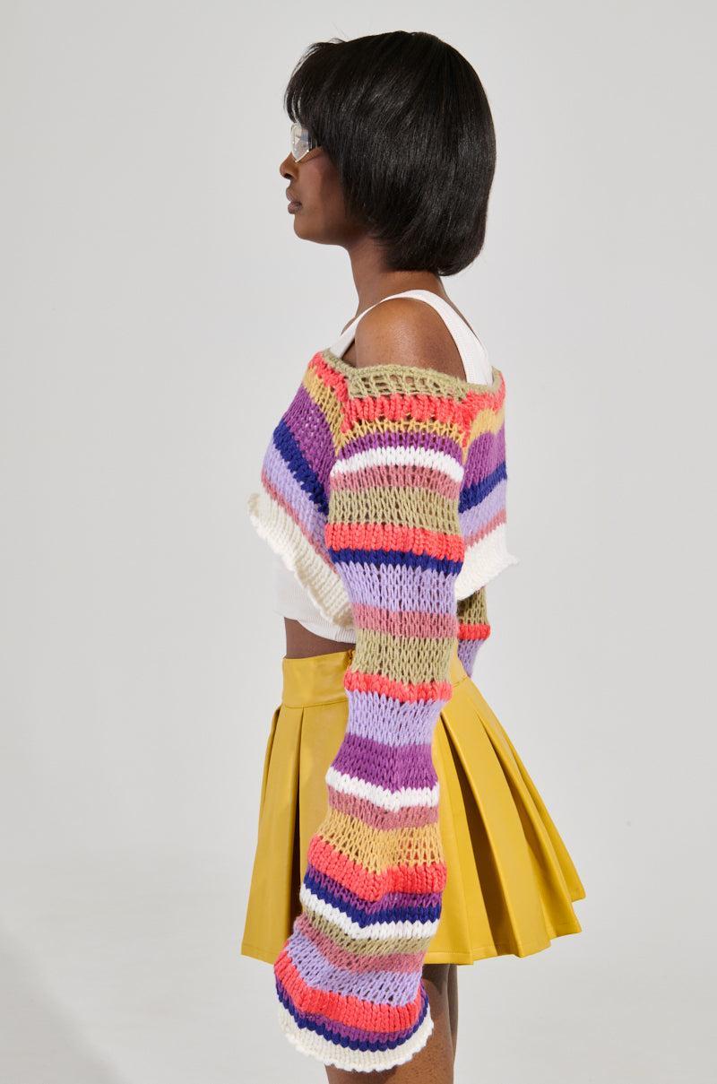 COTTON CANDY LONG SLEEVE CROPPED SWEATER Product Image