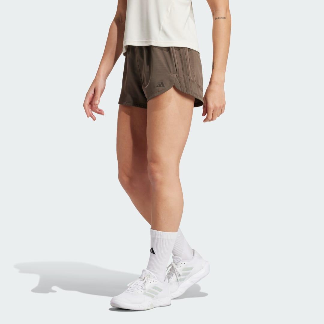 adidas Pacer Training 3-Stripes Woven High-Rise Shorts Aurora Ruby S 3 Womens Product Image