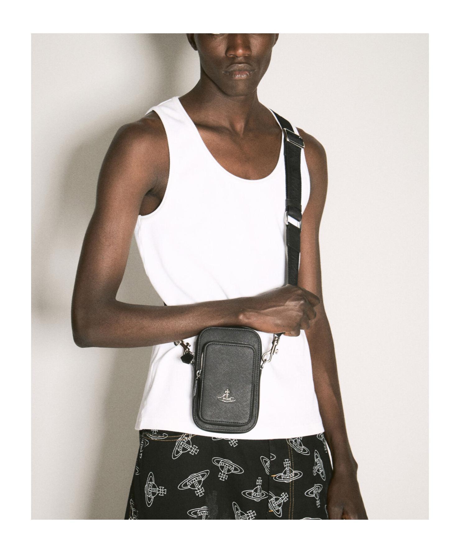 VIVIENNE WESTWOOD Saffiano Mobile Cross-body Bag In White Product Image