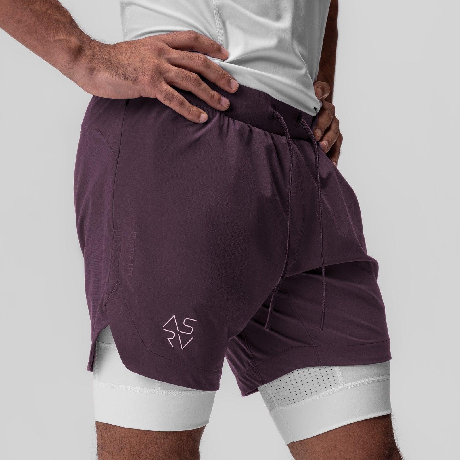 0866. Tetra-Lite® 7" Liner Short - Nightshade "Cyber"/White Product Image