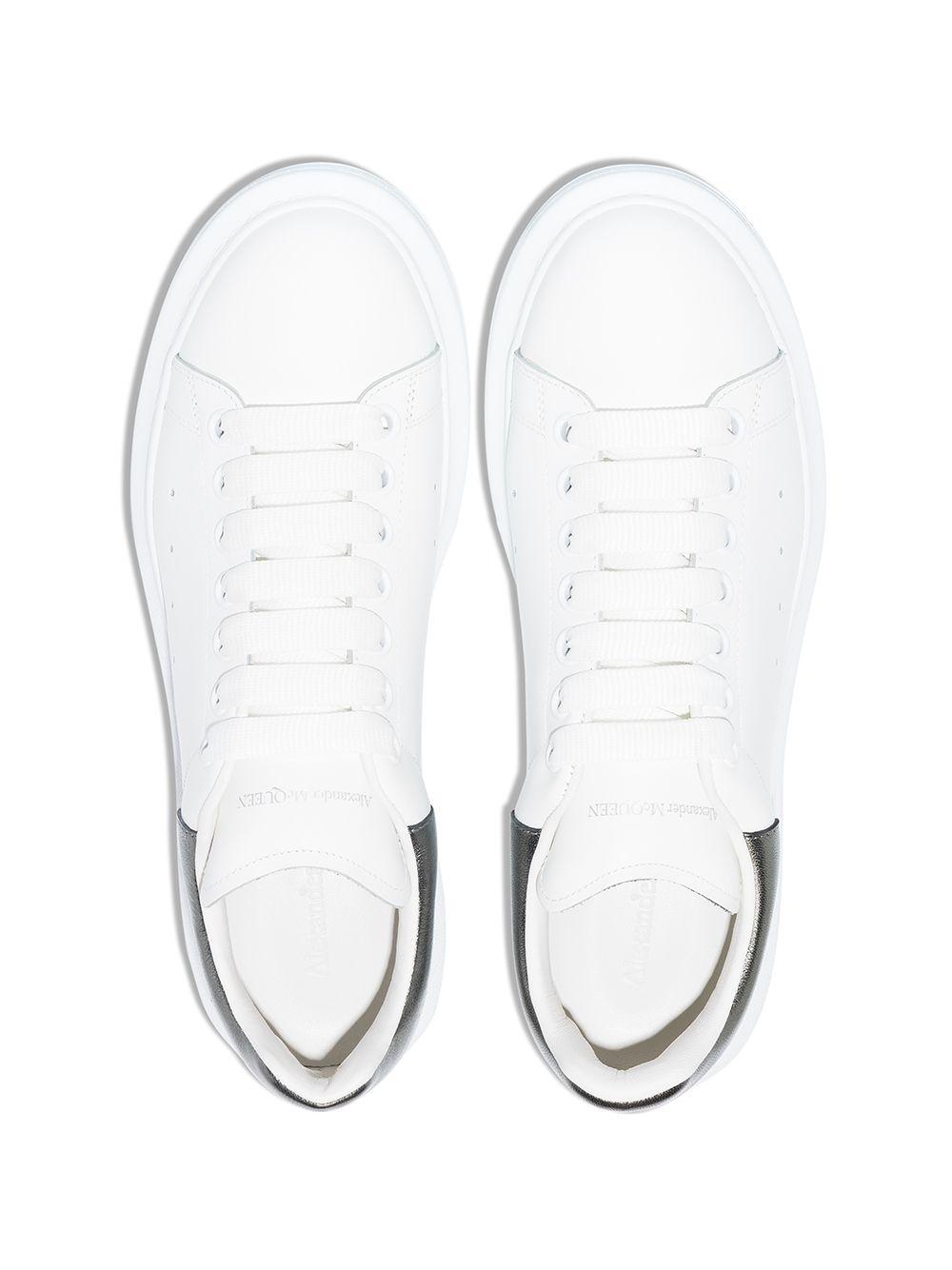 Oversized metallic leather sneakers Product Image