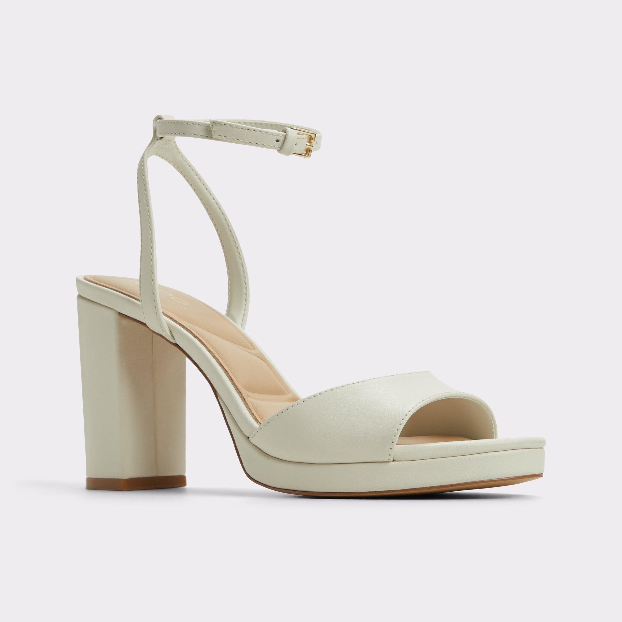 ALDO Gracious - Women's Block Heel - White, Size 6.5 Product Image