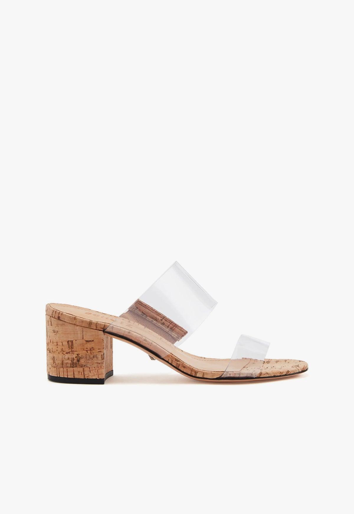 Schutz Victorie Clear Vinyl Cork Block Heel Sandals Product Image