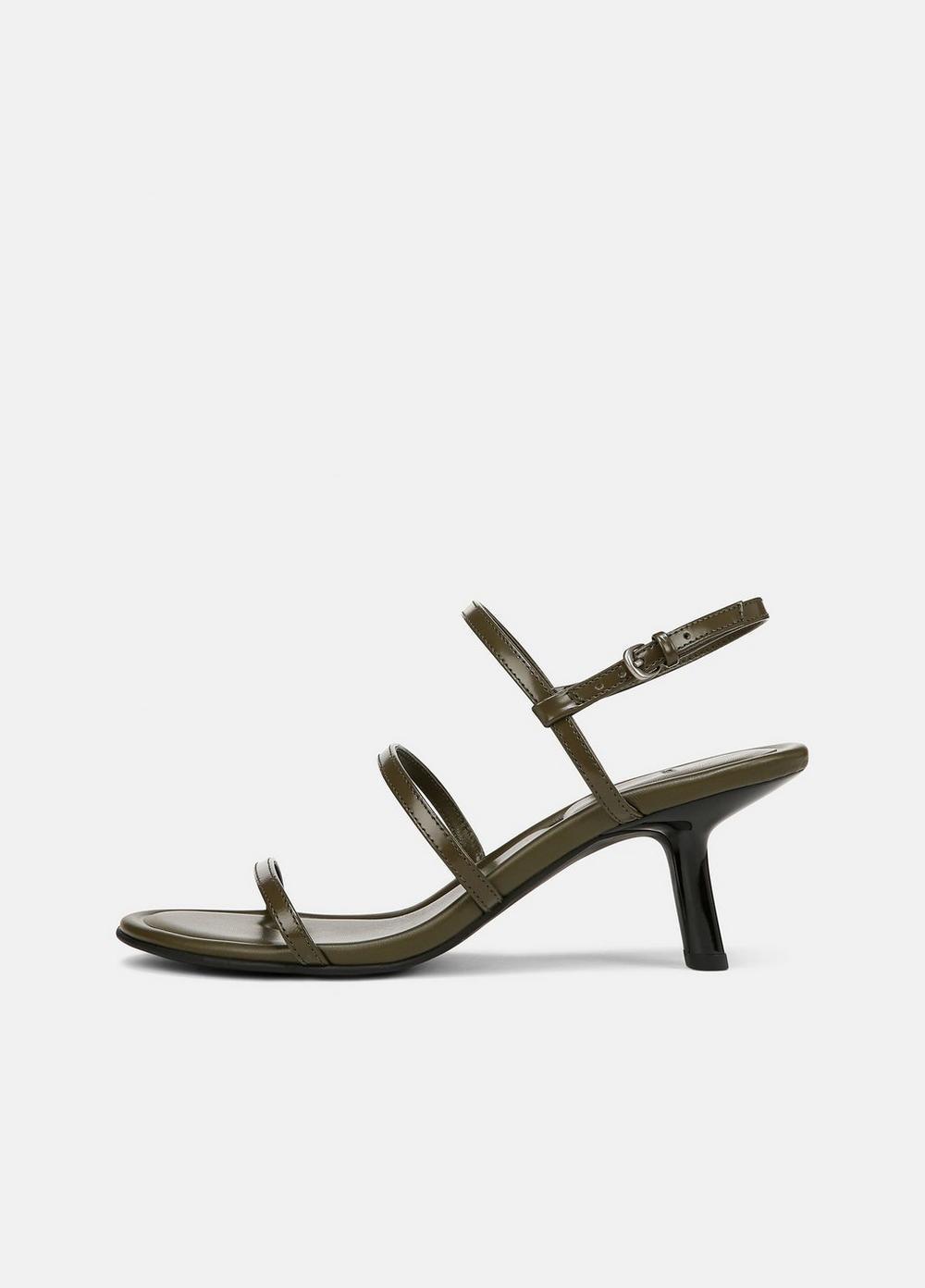 Womens Josie Leather Strappy Heeled Sandal, Militaire, Size 6.5 Vince Product Image