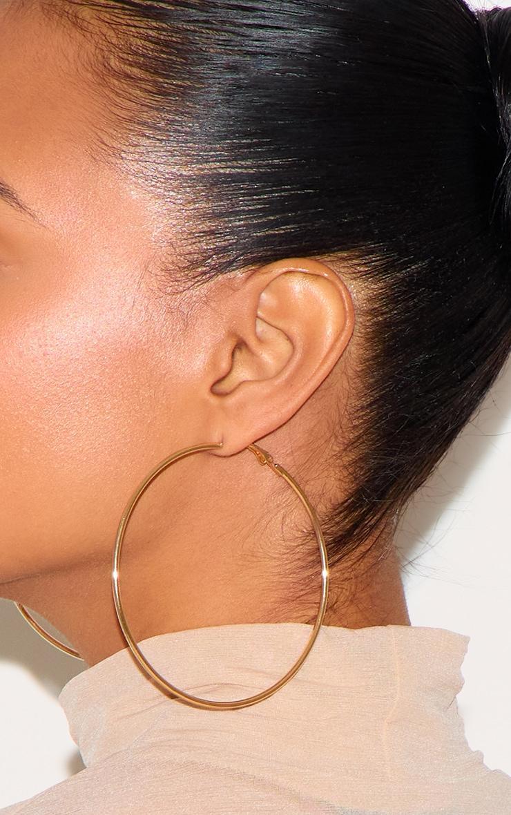 Gold 80mm Large Hoop Earrings Product Image