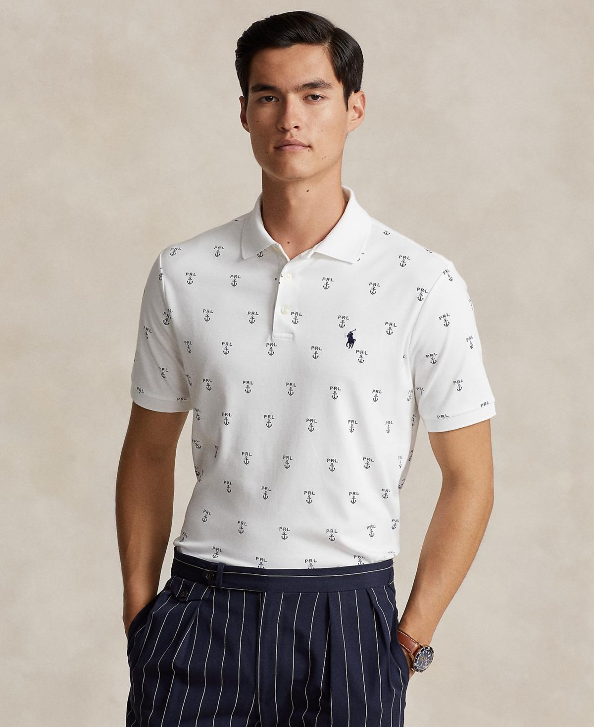 Polo Ralph Lauren Mens Classic-Fit Patterned Soft Cotton Polo Shirt Product Image