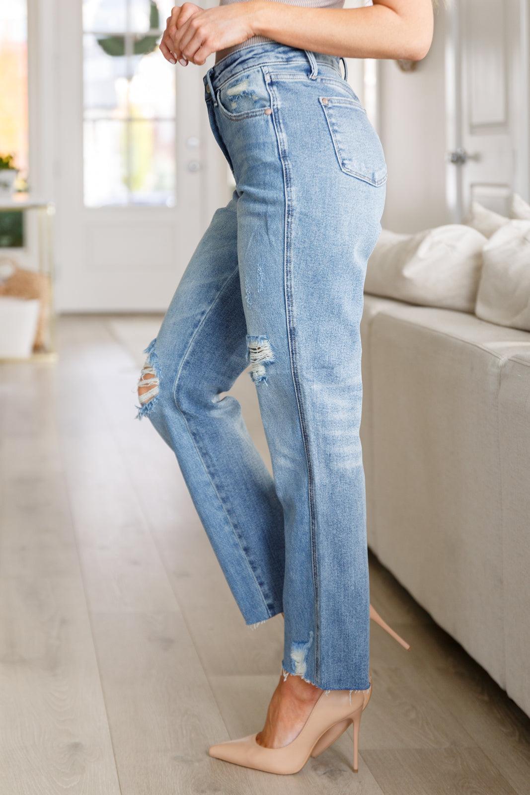 Nora High Rise Rigid Magic Destroy Slim Straight Judy Blue Jeans - ONLINE EXCLUSIVE! Product Image
