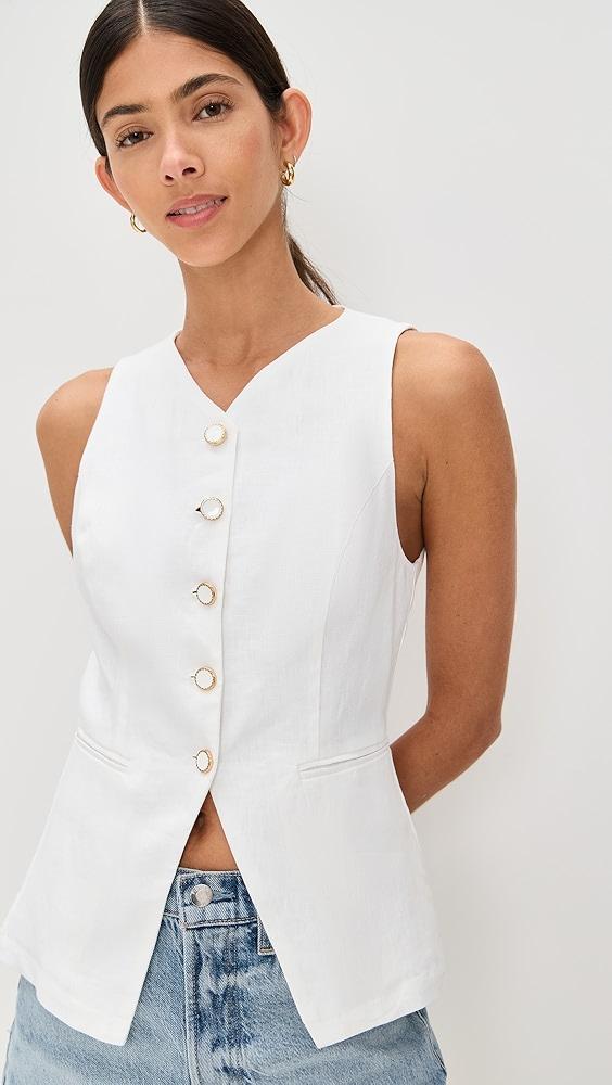 Reformation Aspen Linen Top | Shopbop Product Image