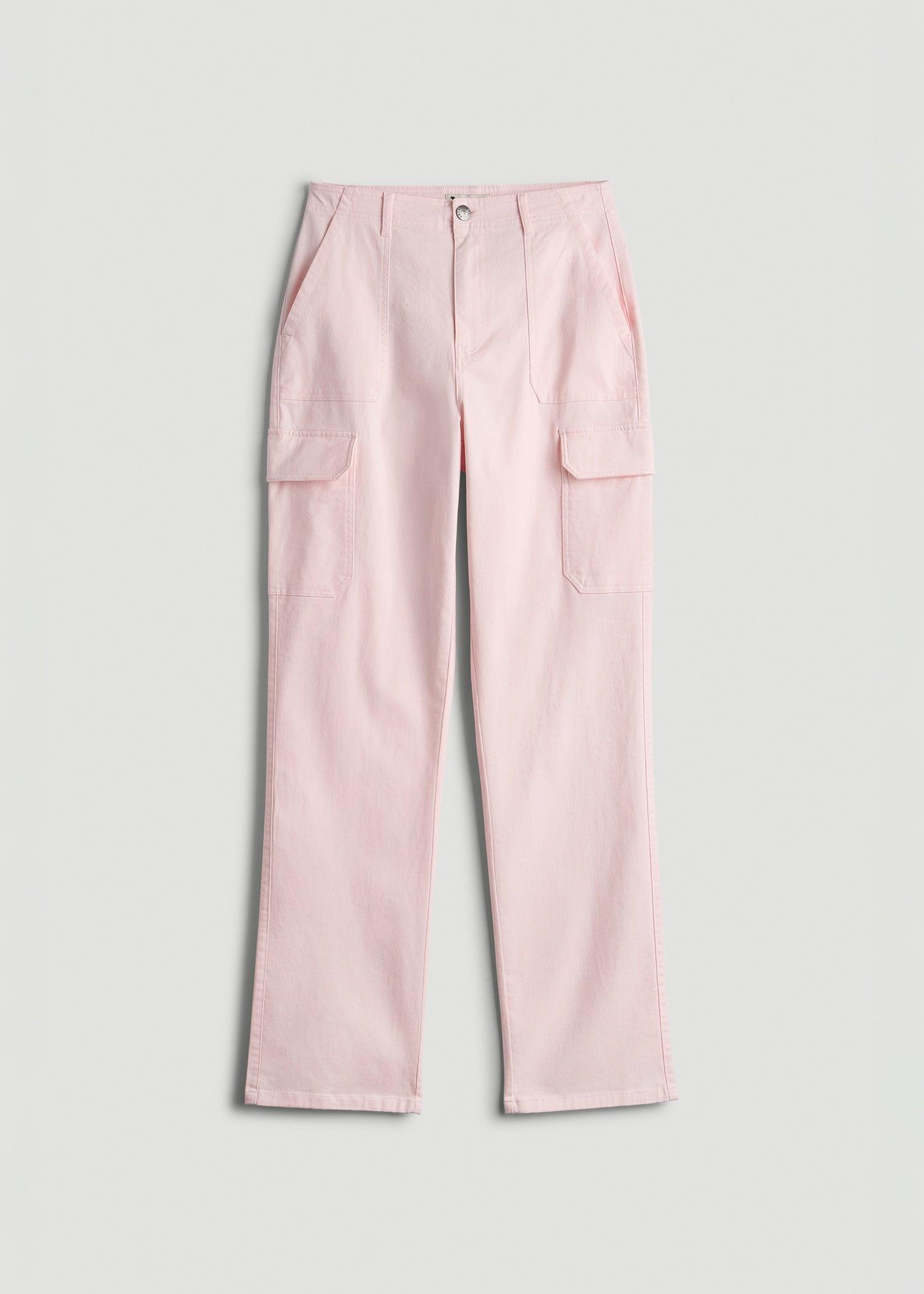 Straight Leg Cargo Chino Pants for Tall Women in Barely Pink Product Image
