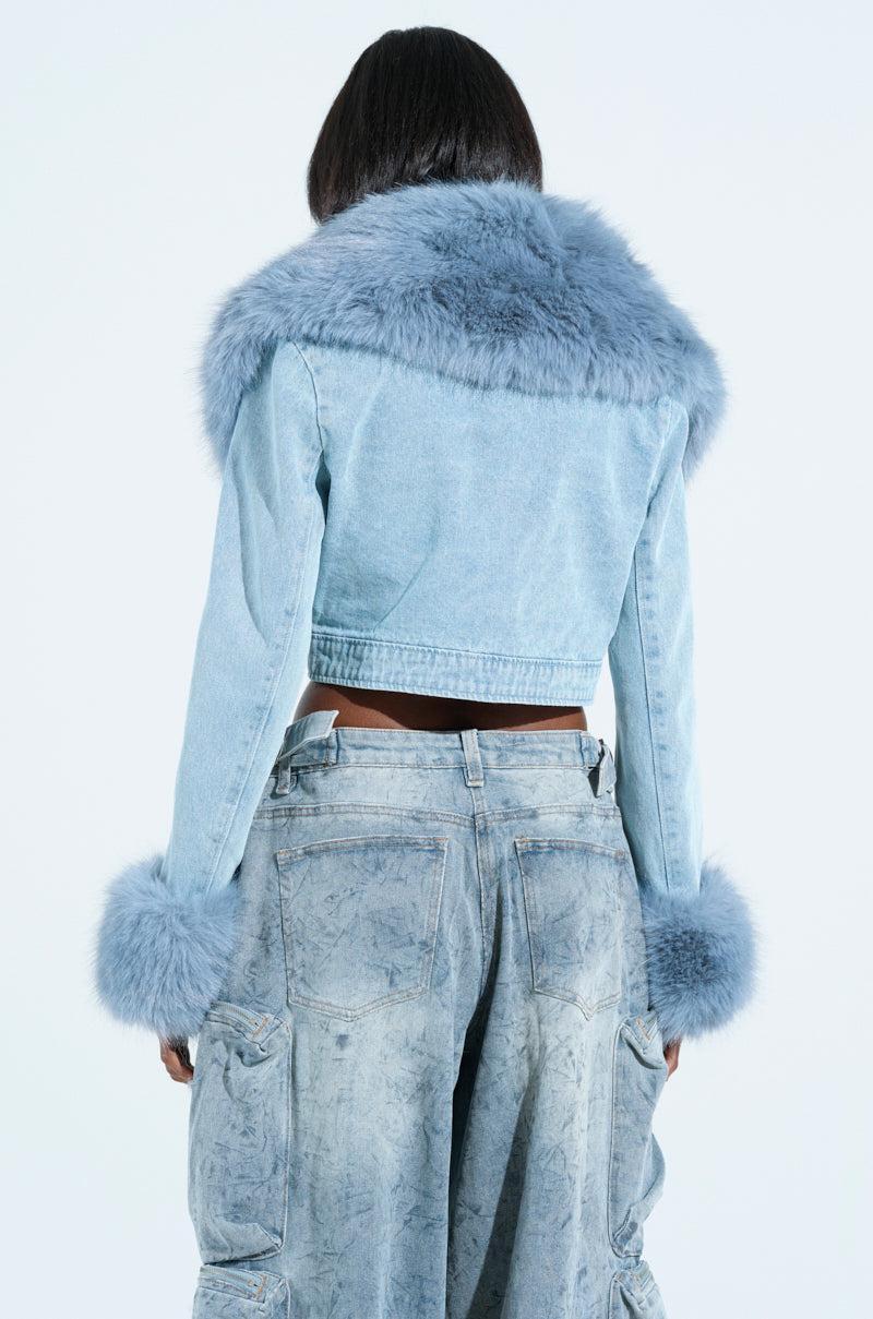 GISELE CROP DENIM BLAZER Product Image