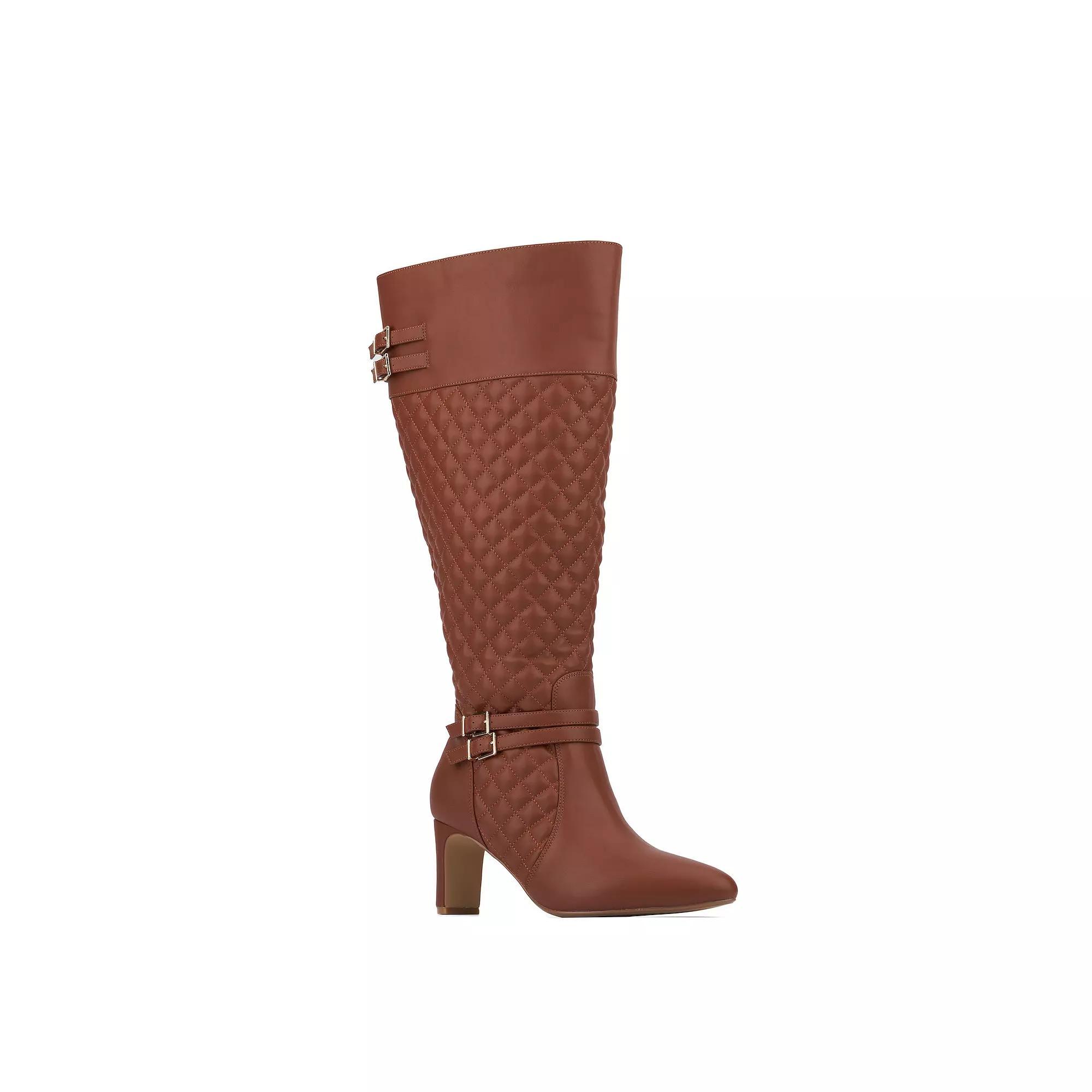 Fashion To Figure Halen Women's Knee High Boot - Wide Width, Size: 10 Wide, Black Product Image