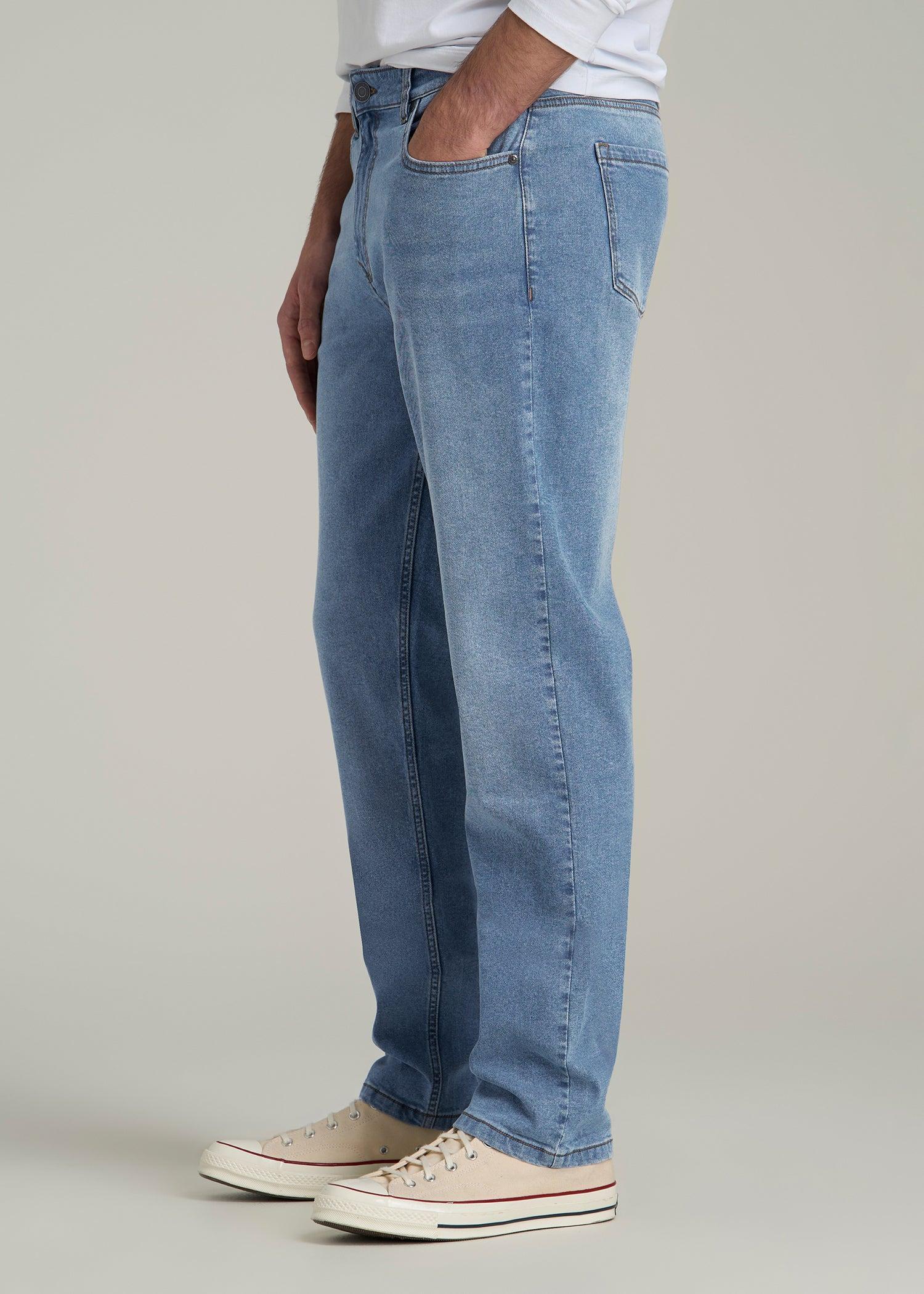A.T. Basics Men's J1 Straight Fit Jeans for Tall Men in Tufts Blue Product Image