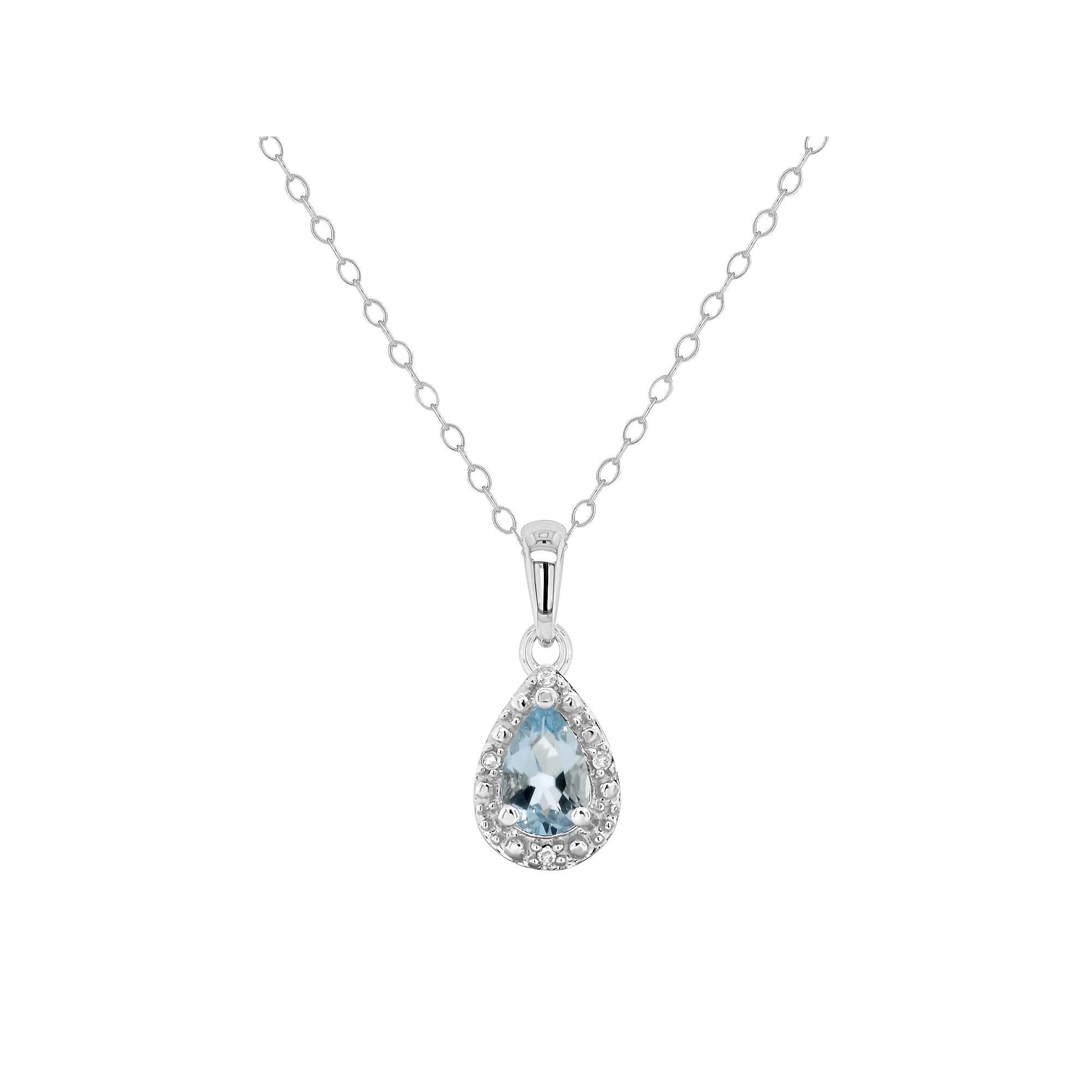Celebration Gems Sterling Silver Gemstone & Diamond Accent Pendant Necklace, Womens Purple Product Image