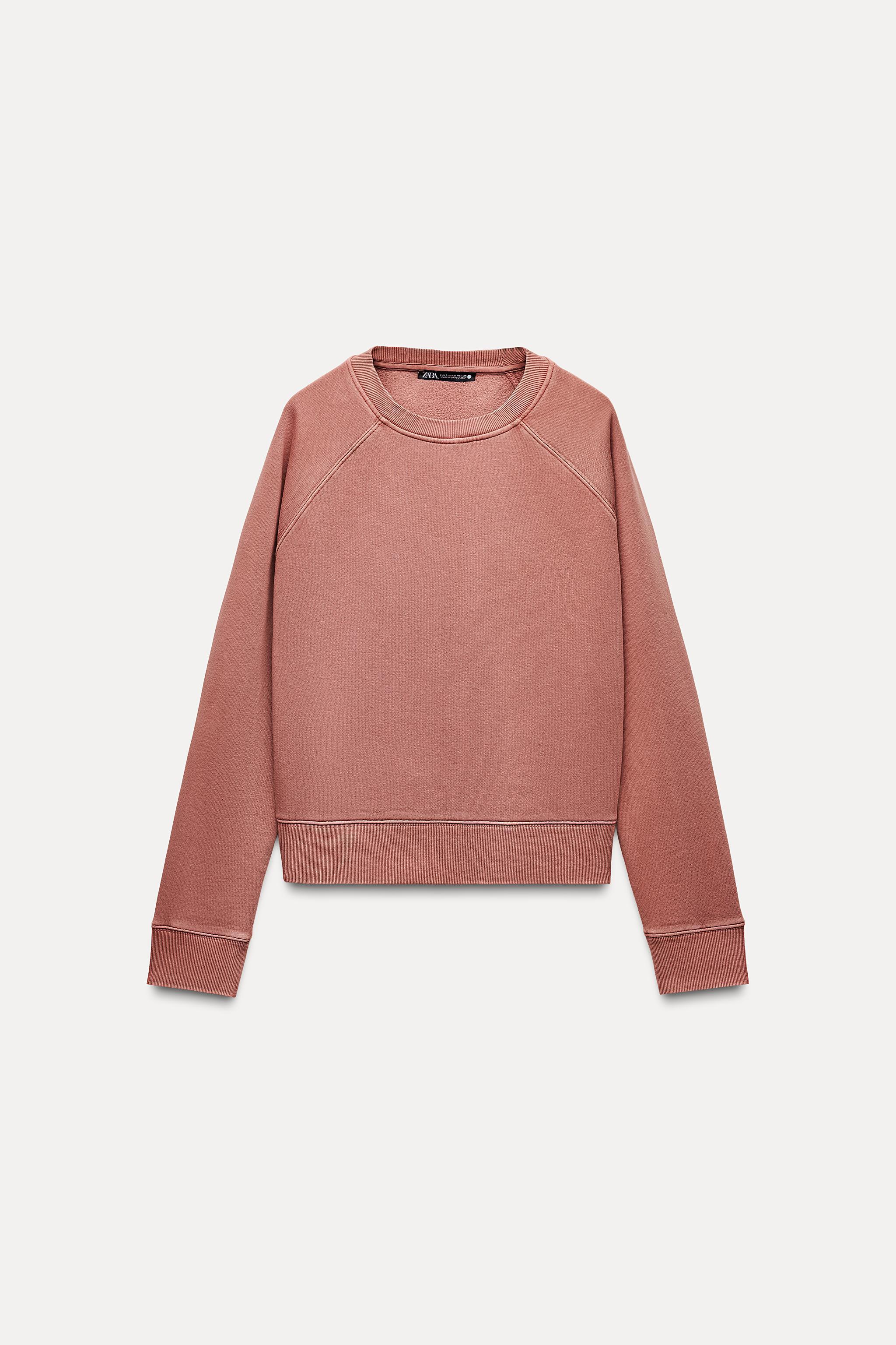 Sweatshirt made of spun cotton blend fabric. Round neck and long raglan sleeves. Tonal rib trim. Product Image