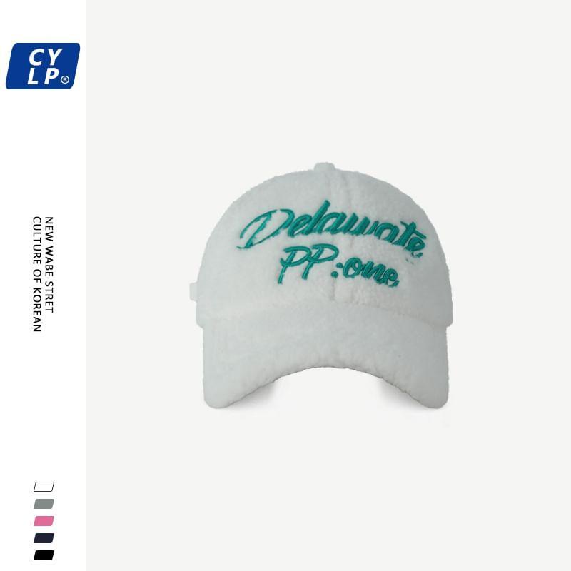 Lettering Embroidered Fleece Baseball Cap Product Image