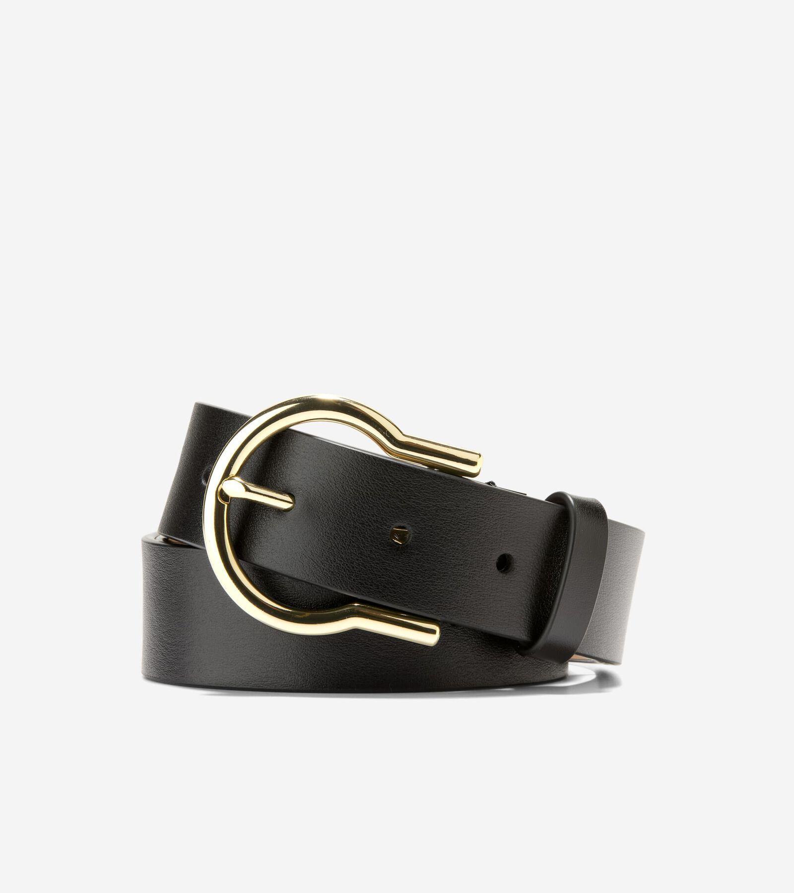 Cole Haan Womens Hinged Buckle Belt - Black Size XS Product Image