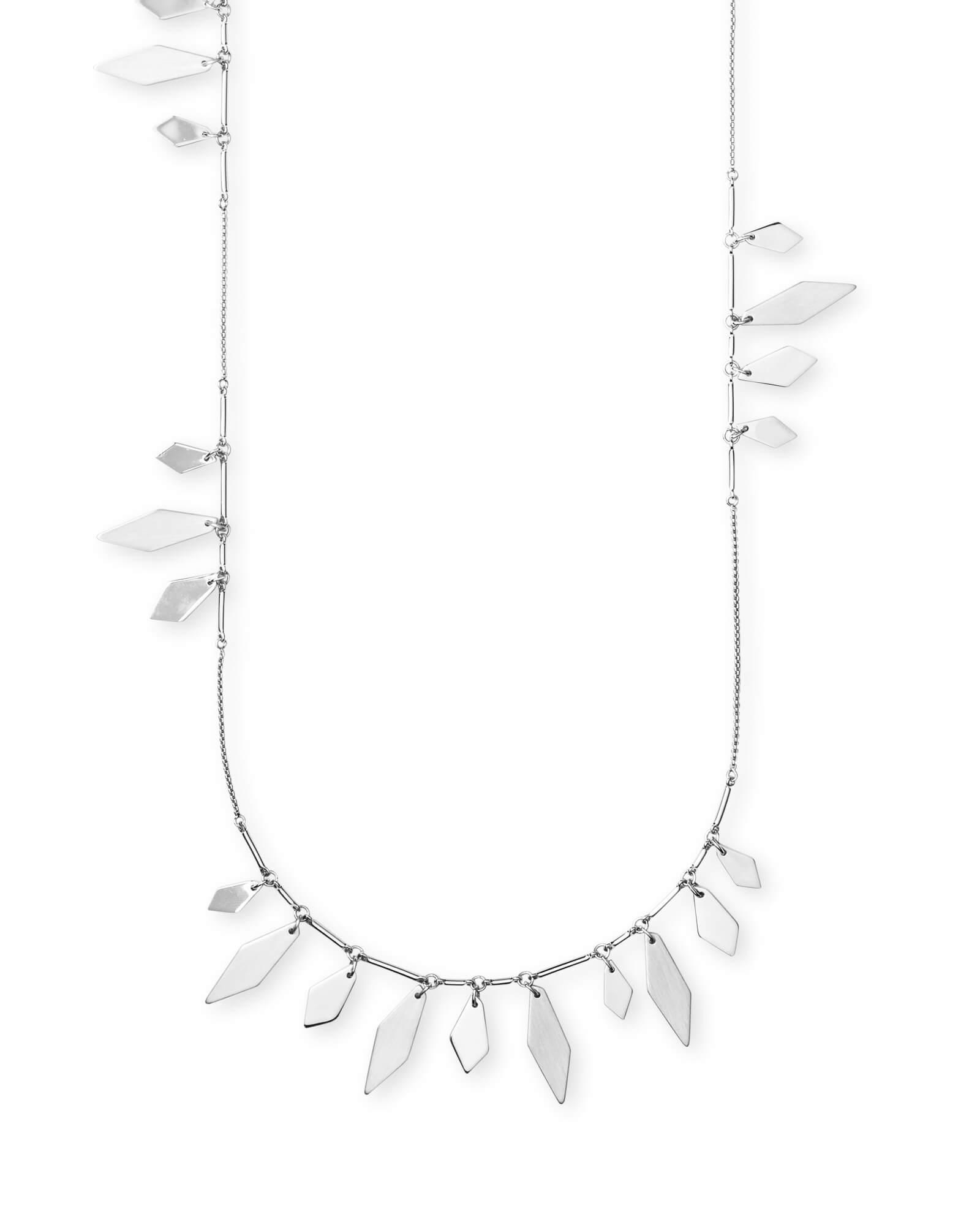 Blaine Long Necklace in Bright Silver Product Image