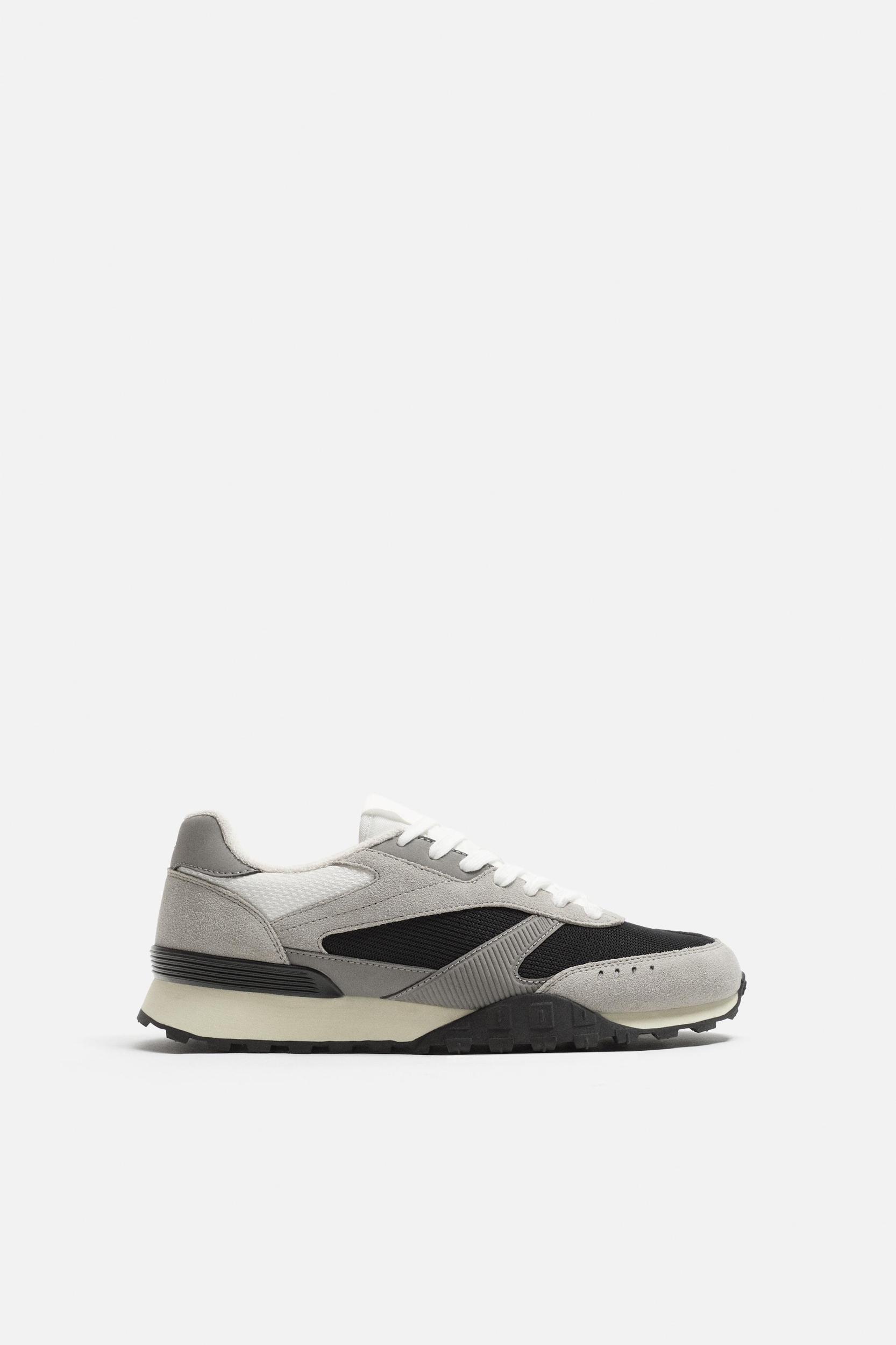 RETRO STYLE LEATHER SNEAKERS Product Image