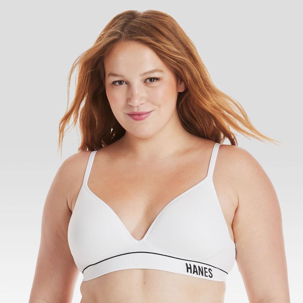 Hanes Originals Women's Ribbed Seamless Contour Bra MHB004 XL: Lightly Lined, Adjustable Straps Product Image