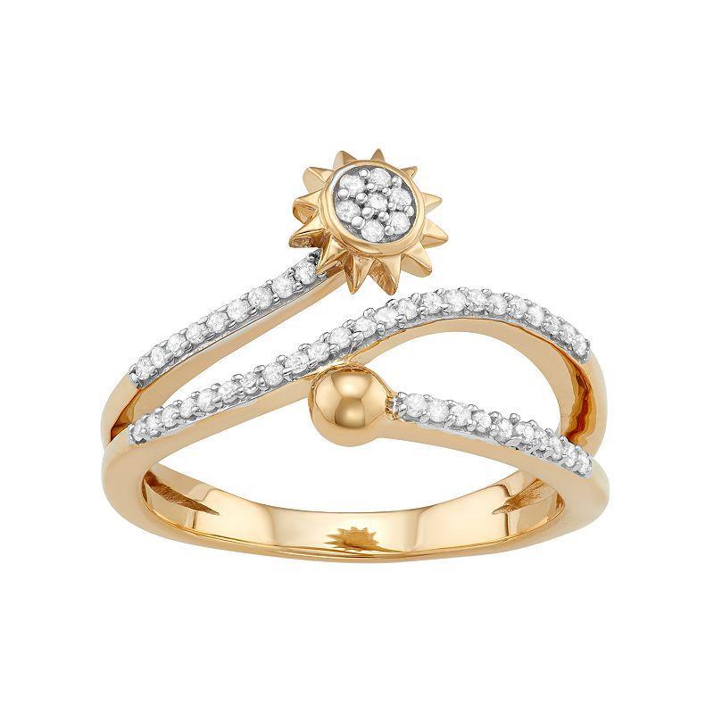 Jewelexcess Sterling Silver 1/4 Carat T.W. Diamond Sun Bypass Ring, Women's, Size: 8, Silver Tone Product Image