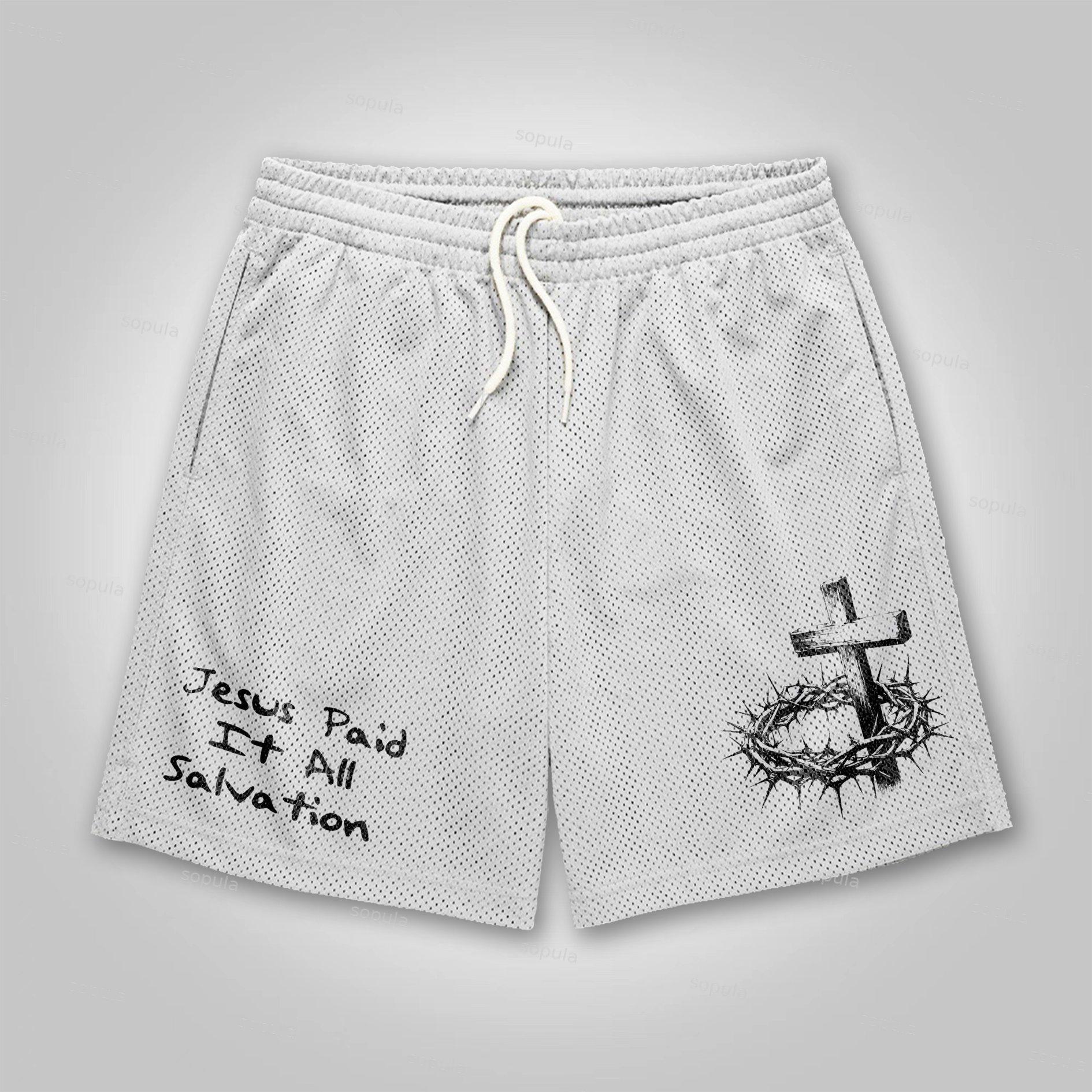 Sopula Jesus Paid It All Salvation Drawstring Shorts Product Image