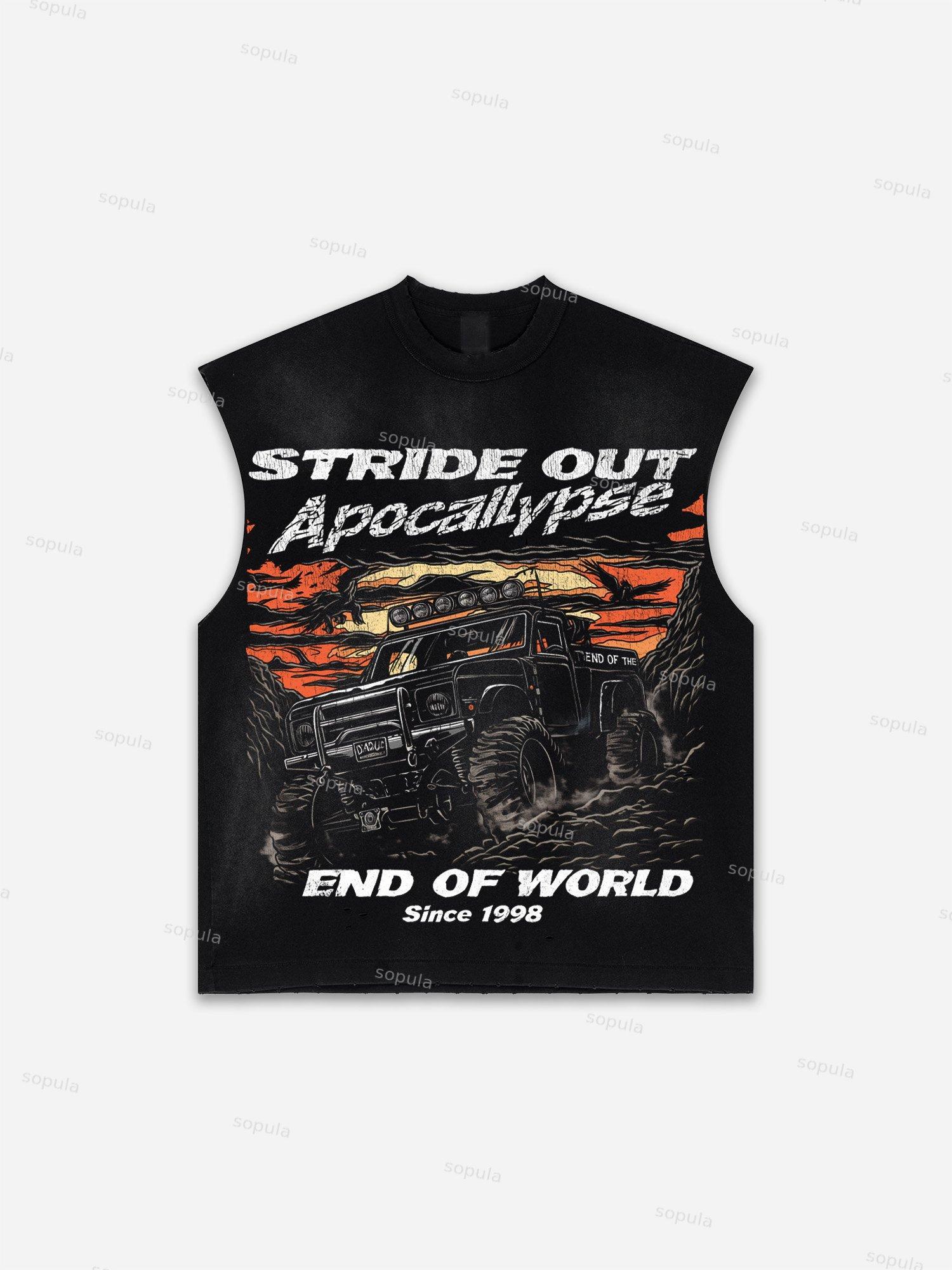 Future World Brainstorming Graphic Print Distressed Tank Top Product Image