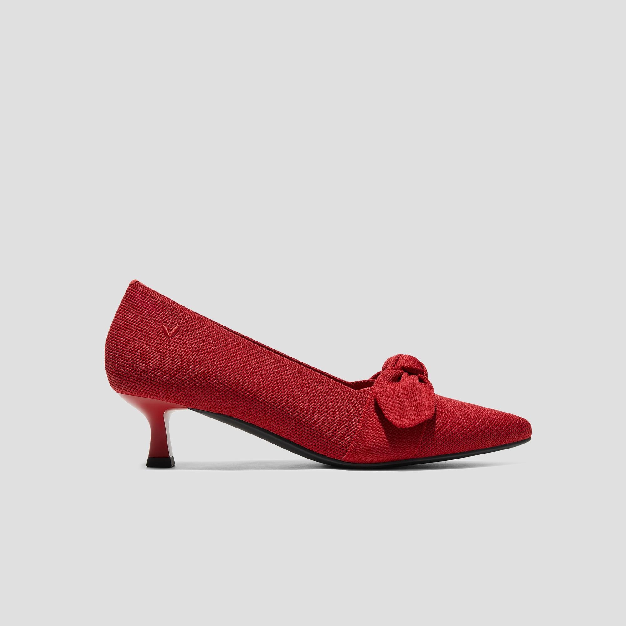 Pointed-Toe Bow Kitten Heels (Sasha) Product Image