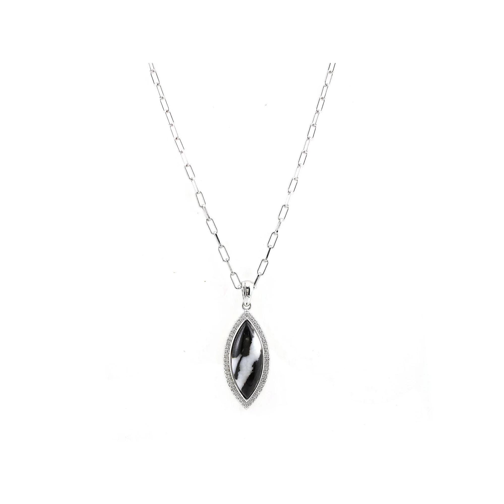 Gemistry Sterling Silver Gemstone Pendant Necklace, Women's, Size: 18", White Buffalo Turquois Product Image