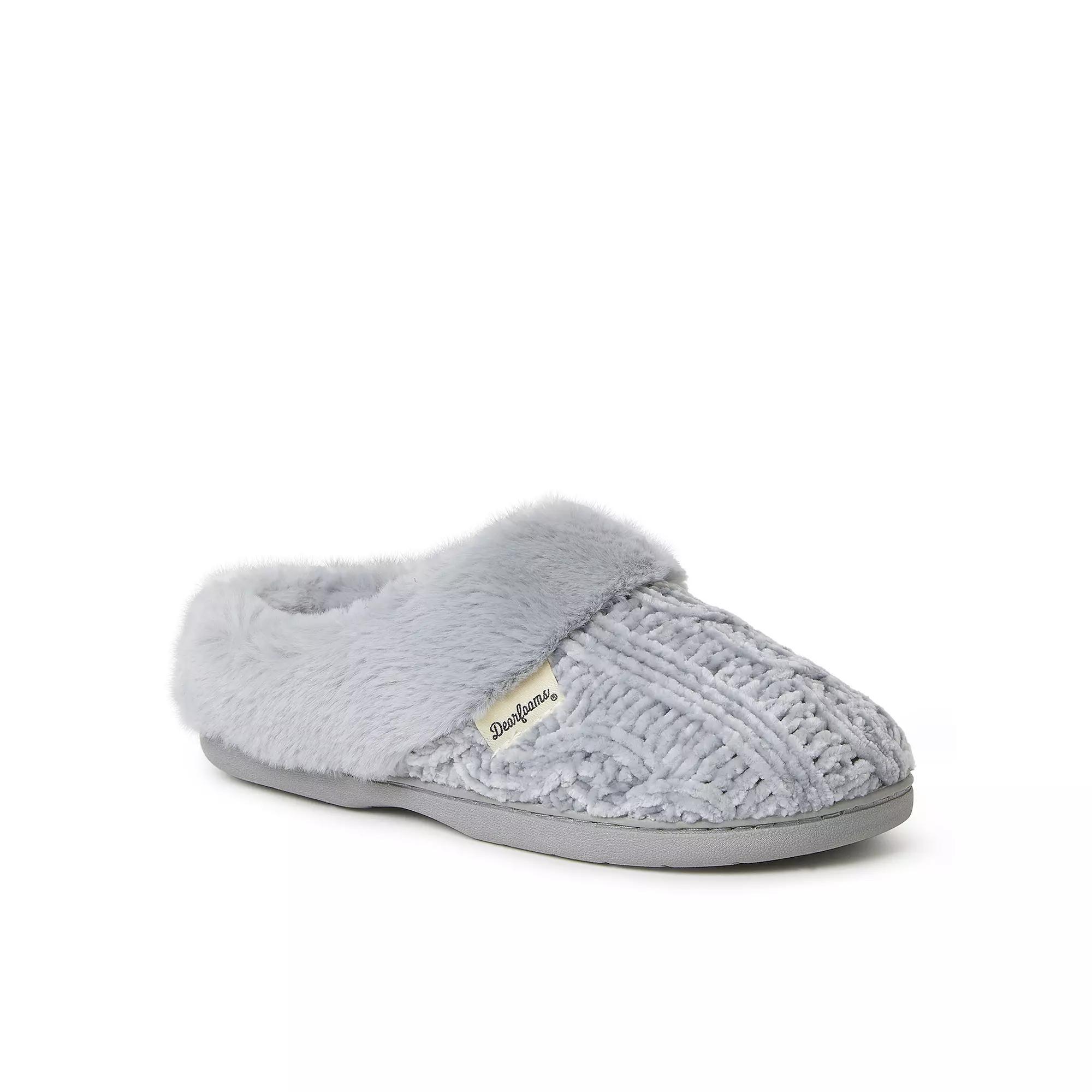 Dearfoams Claire Chenille Women's Clog Slippers, Size: XL, Sleet Product Image
