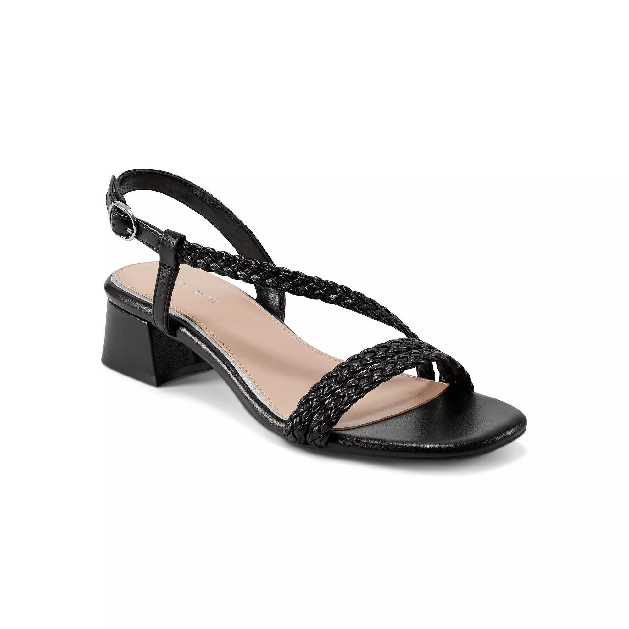 Easy Spirit Sagie Women's Asymmetrical Square Toe Dress Sandals, Size: 7, Black Product Image