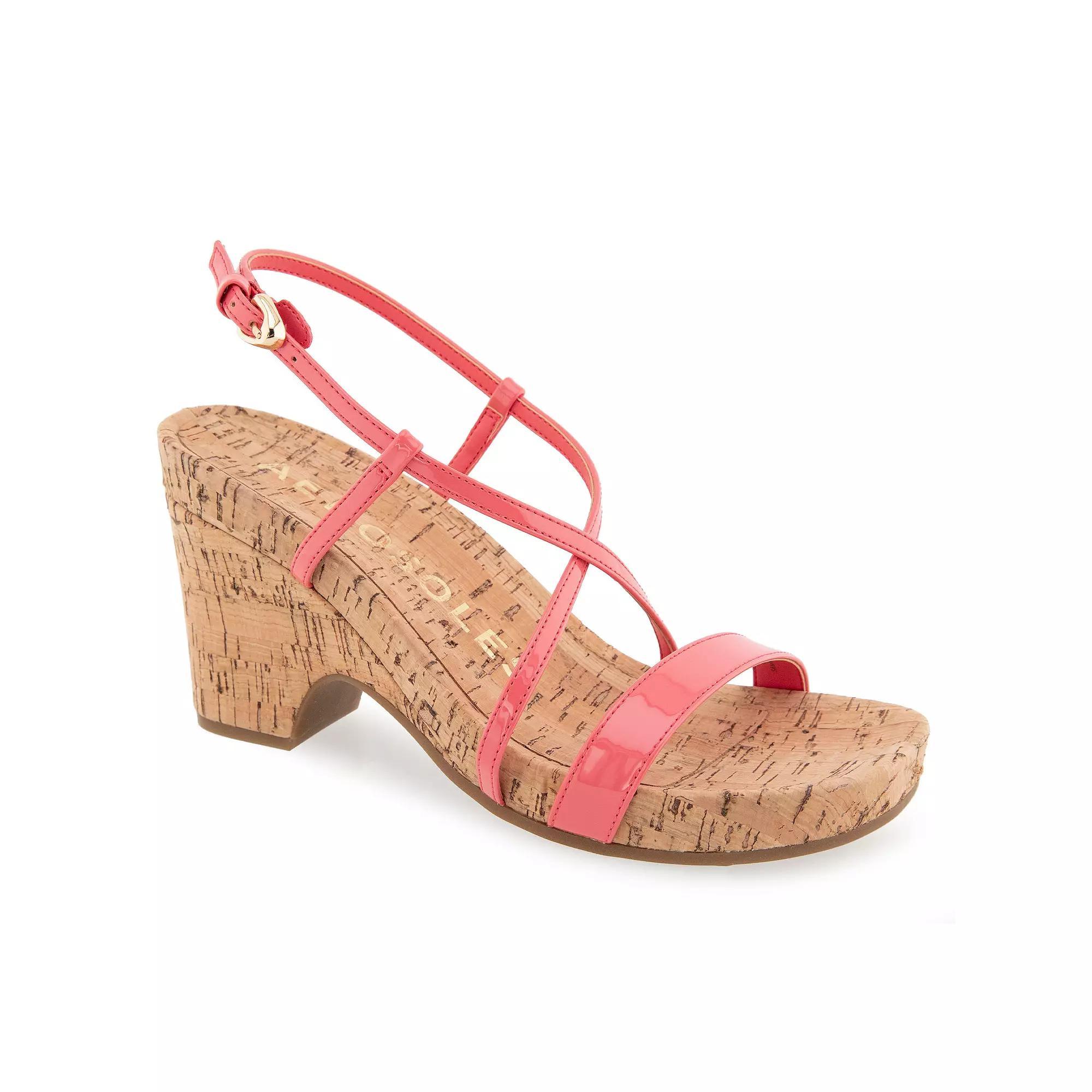 Aerosoles Miles Womens Strappy Wedge Sandals Pink Patent Product Image