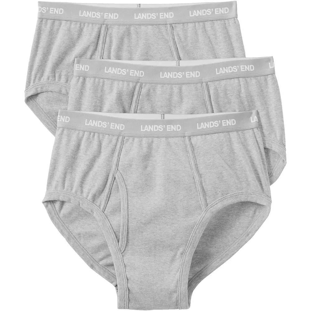 Big & Tall Lands' End 3-pack Knit Briefs, Men's, Size: 2XB, Gray Grey Product Image