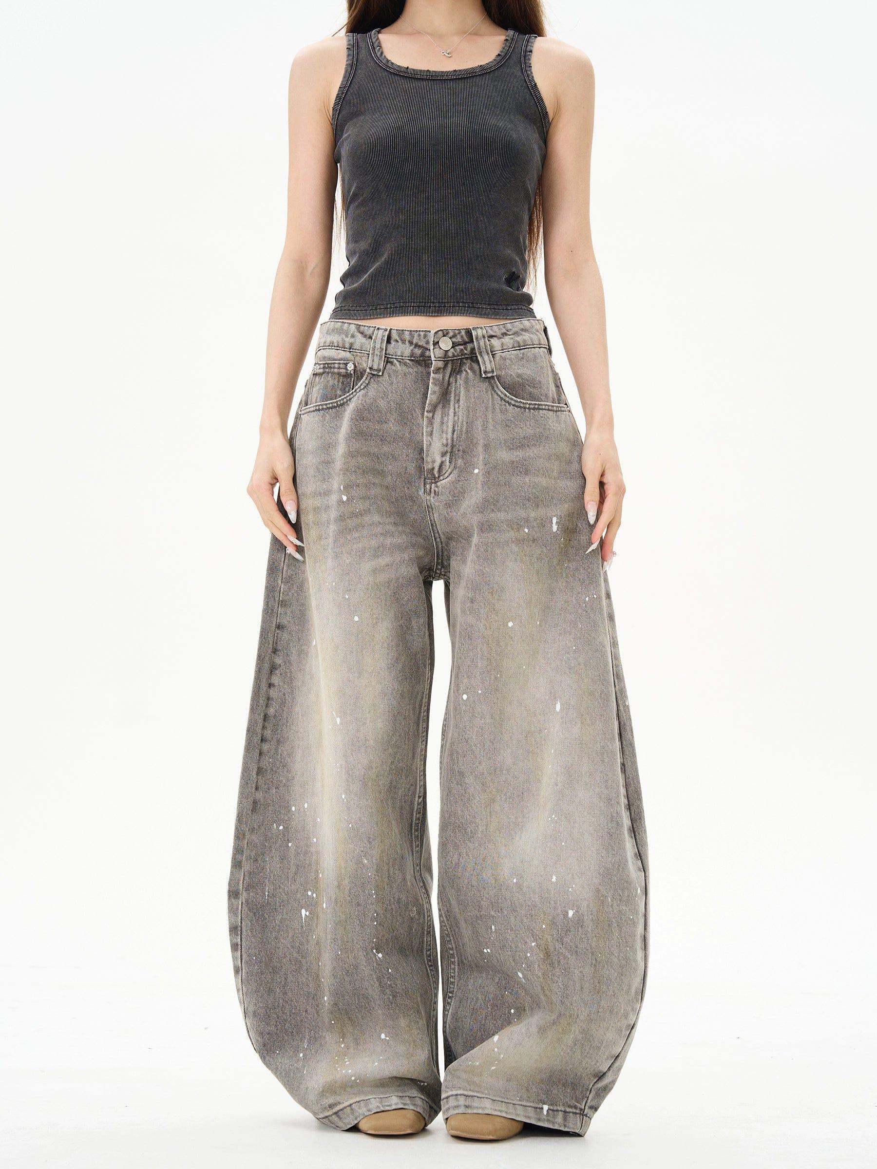 RT No. 12223 GRAY INK DENIM STRAIGHT JEANS Product Image