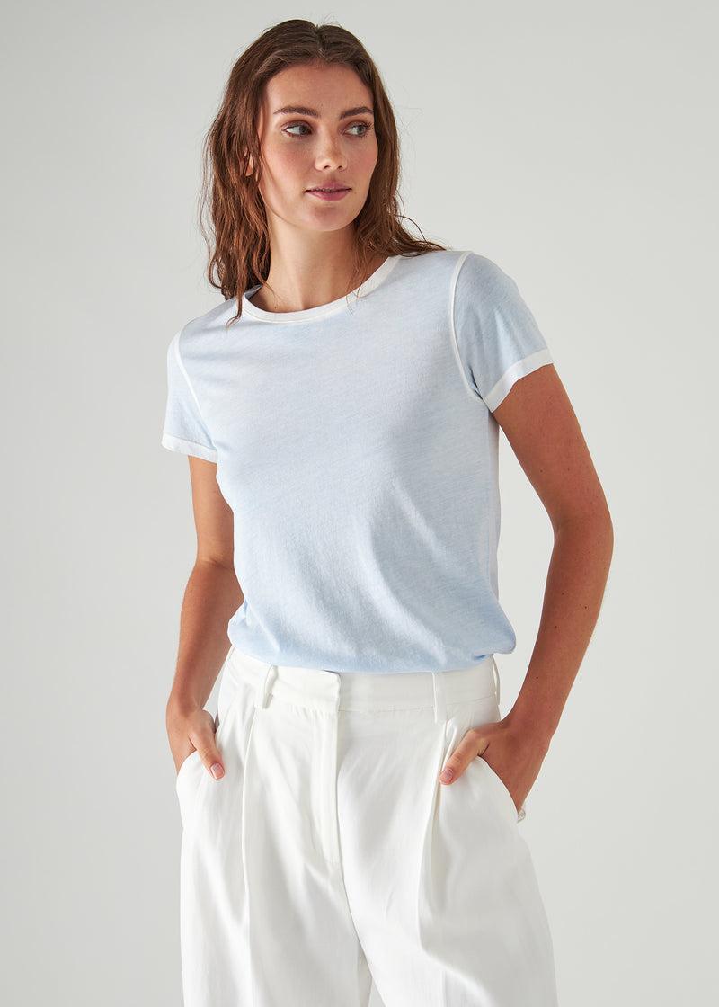 Patrick Assaraf Reverse Spray Lightweight Pima Cotton T-Shirt Product Image