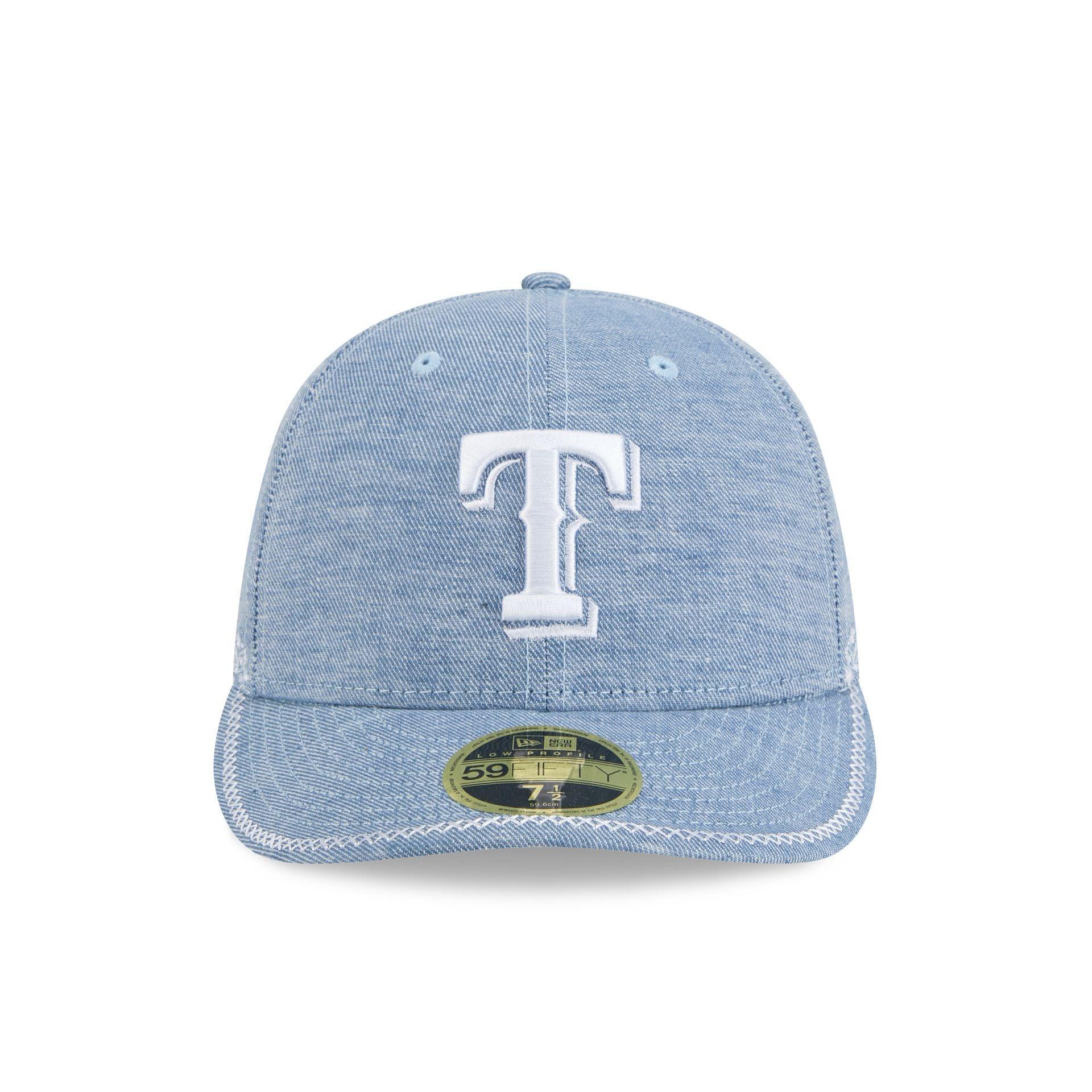 Texas Rangers Hand Stitched Chambray Low Profile 59FIFTY Fitted Hat Male Product Image