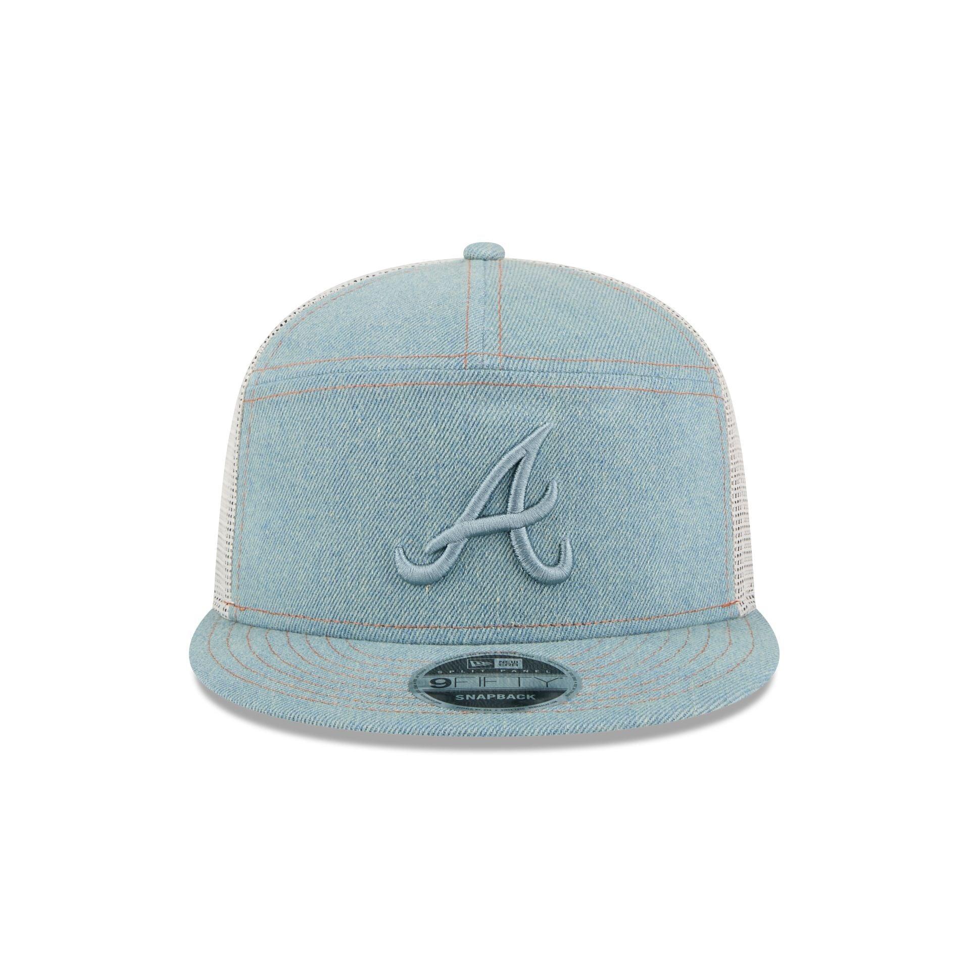 Atlanta Braves Denim Split Panel 9FIFTY Trucker Hat Male Product Image
