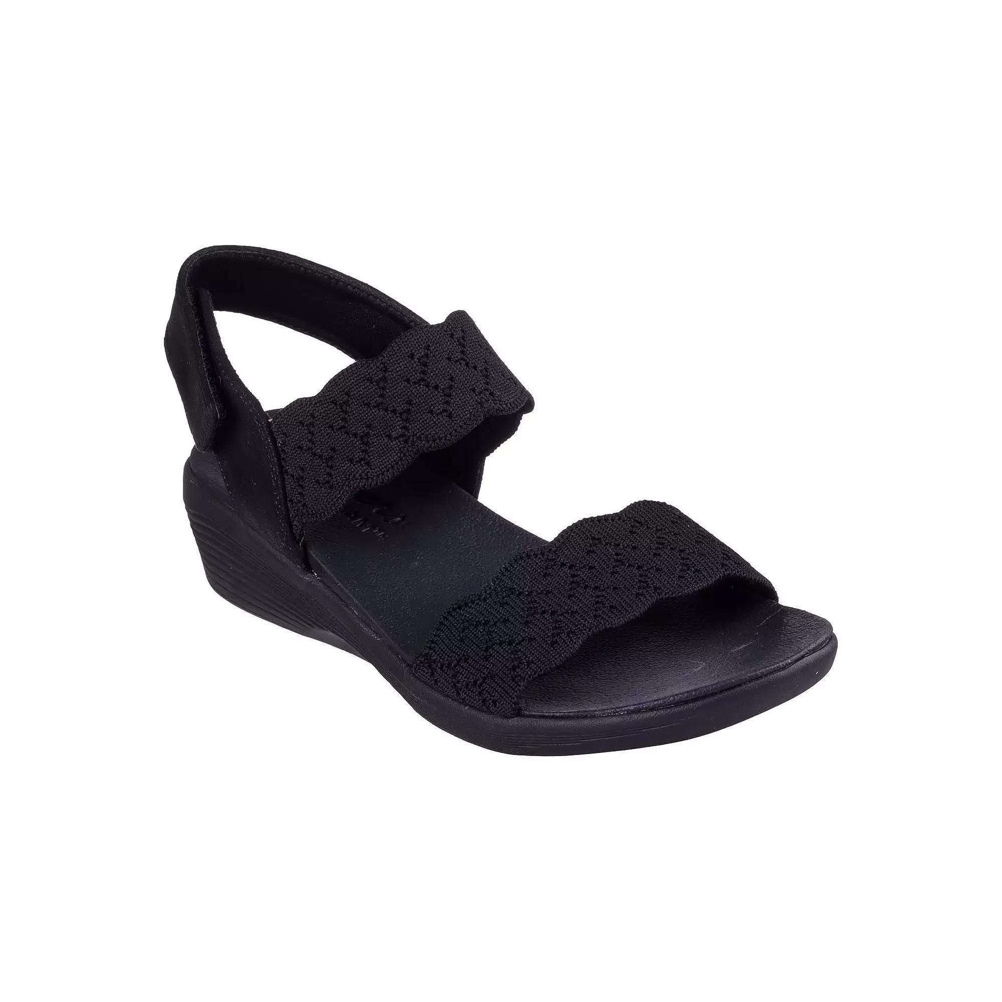 Skechers Arya On The Rise Women's Wedge Sandals, Size: 9, Black Product Image
