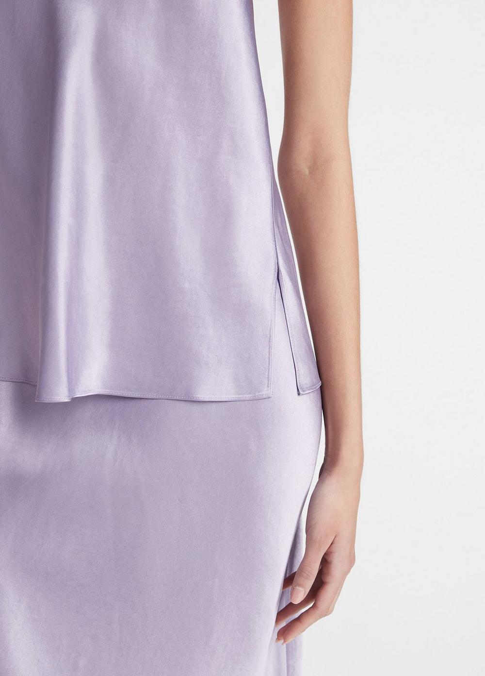 Womens Satin Raw-Edge Tank, Wisteria, Size L Vince Product Image