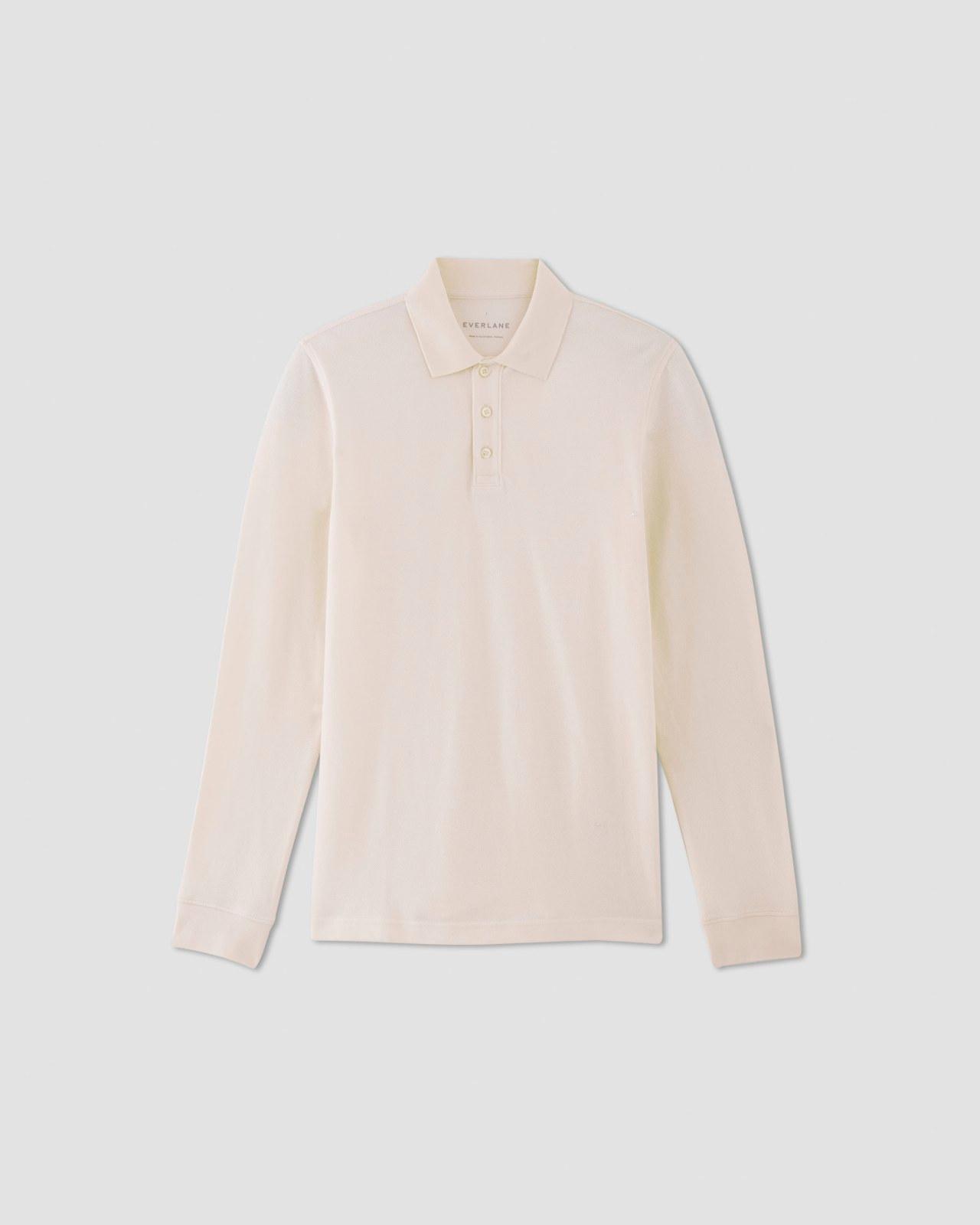 The Long-Sleeve Pique Polo Product Image