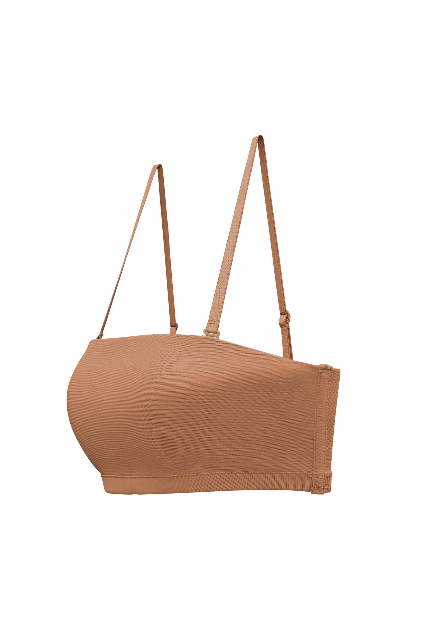 Soft Mesh Bandeau Bra in Honey Product Image