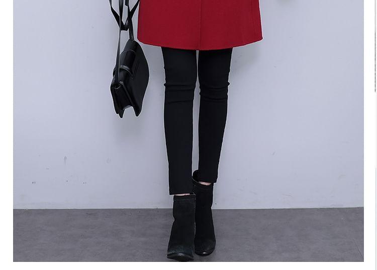 Collared Plain Button Coat Product Image