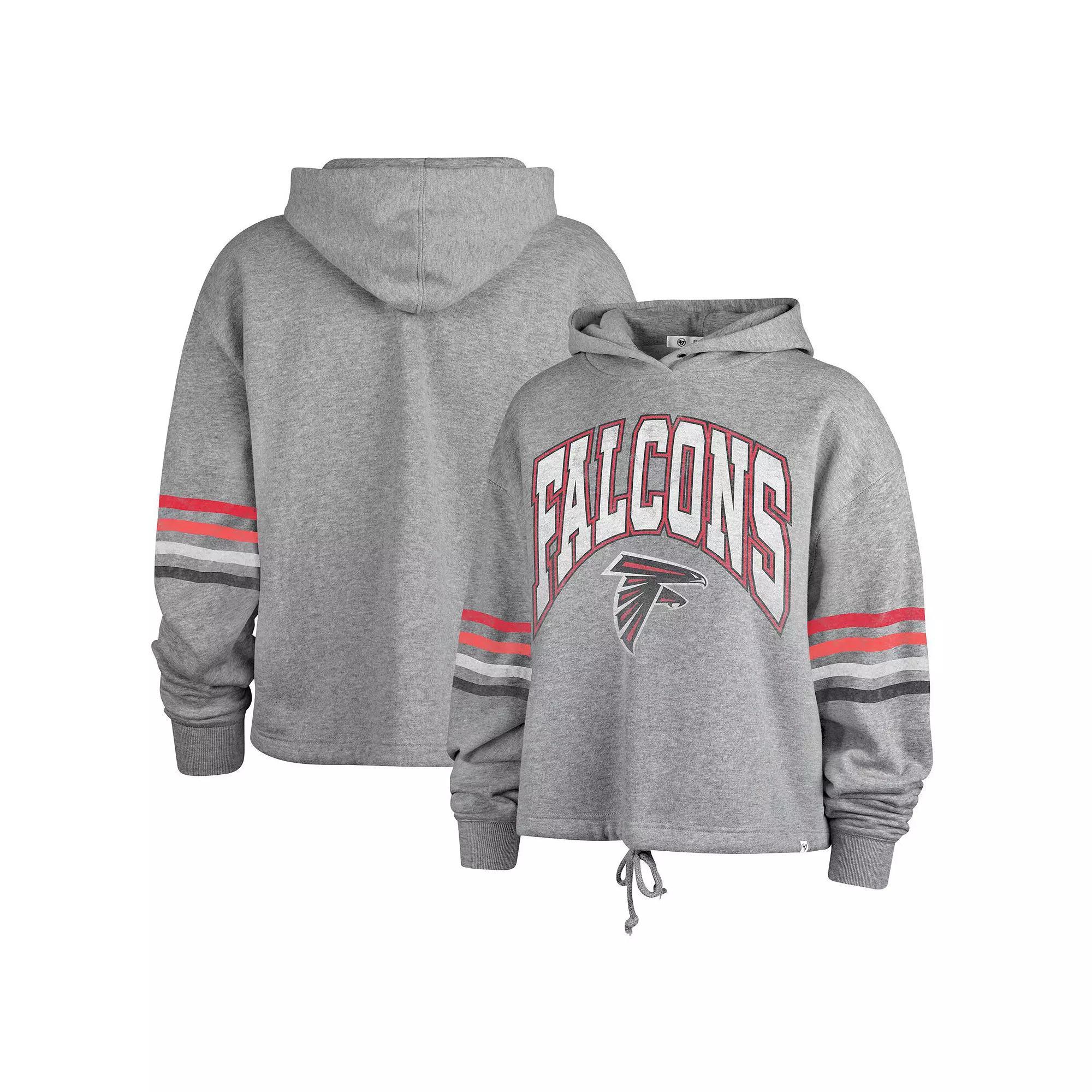 Women's '47 Heather Gray Atlanta Falcons Upland Bennett Pullover Hoodie, Size: Large, Grey Product Image