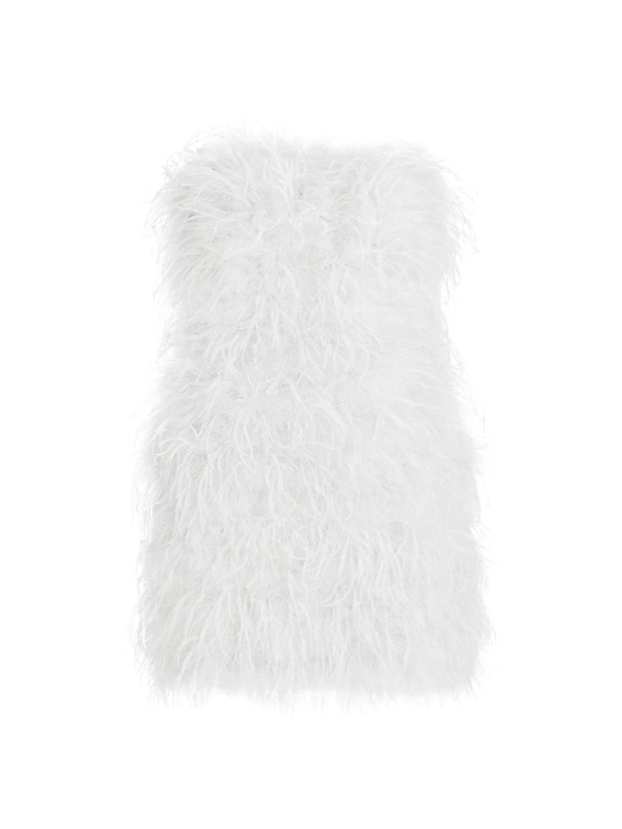 Womens Triana Strapless Feather Minidress Product Image